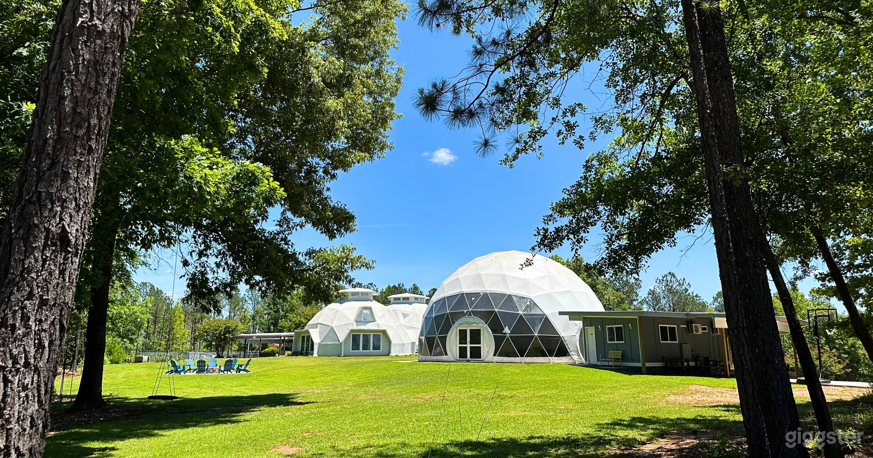 Attention drawing domes immersed in serene nature. 