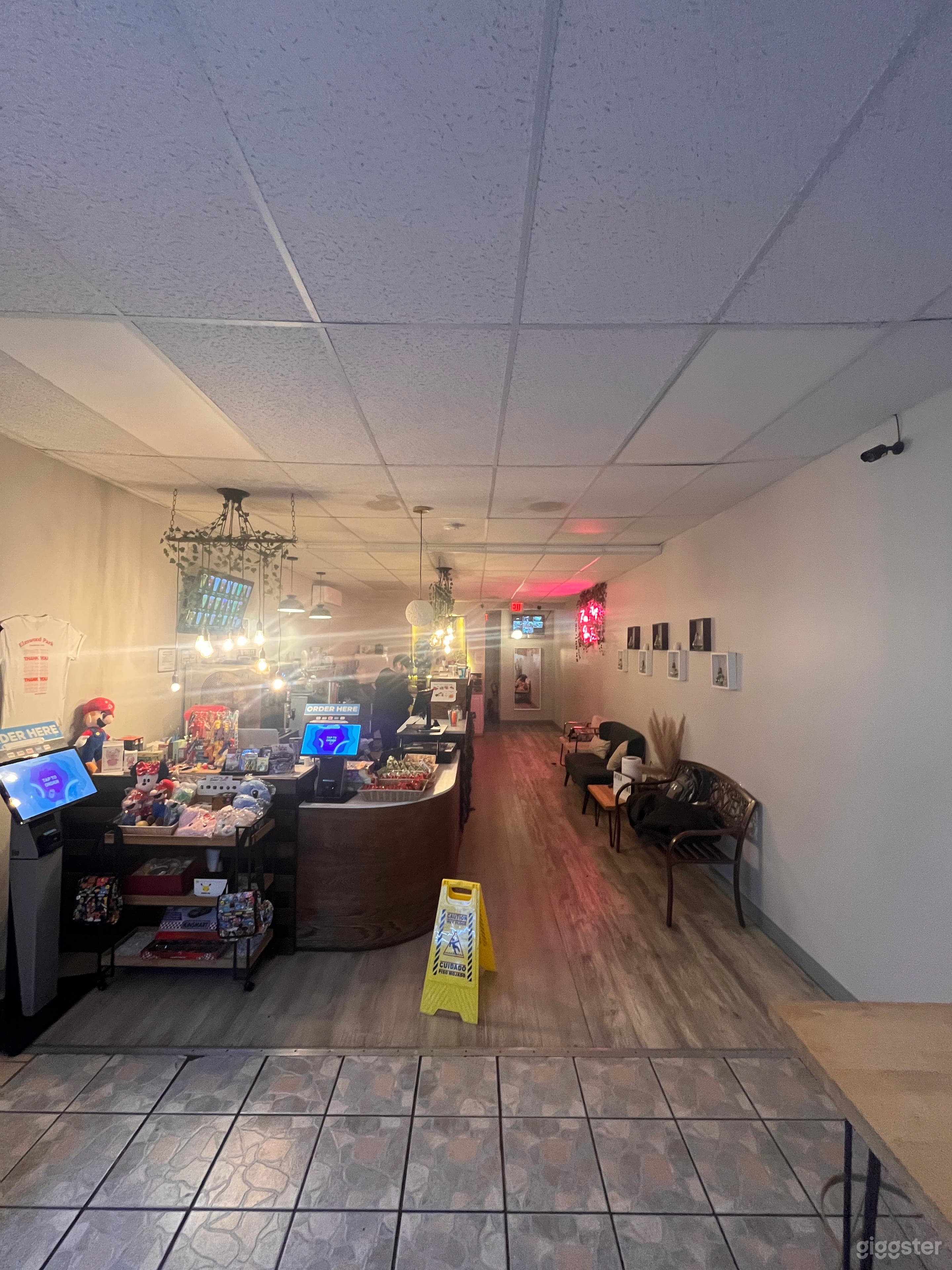 Wide open home feeling tea house with furniture, clean purified air, and friendly staff