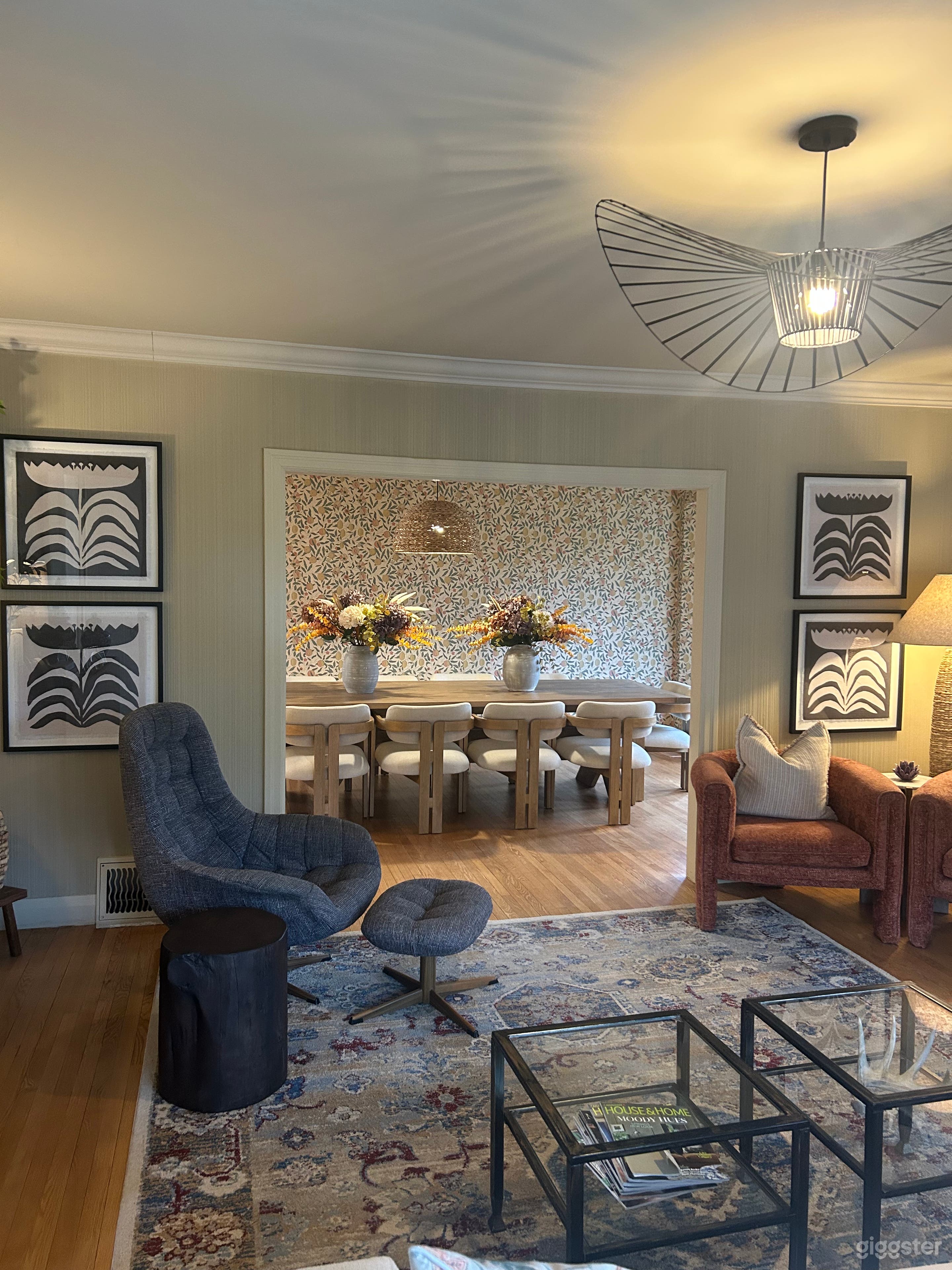 Looking into dining room from living room