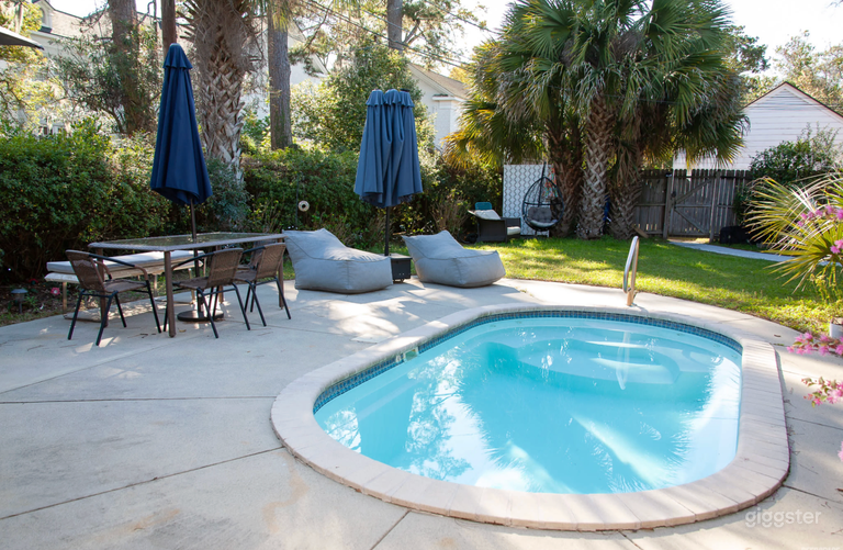  Savannah Midcentury retro home, cocktail pool backyard oasis 