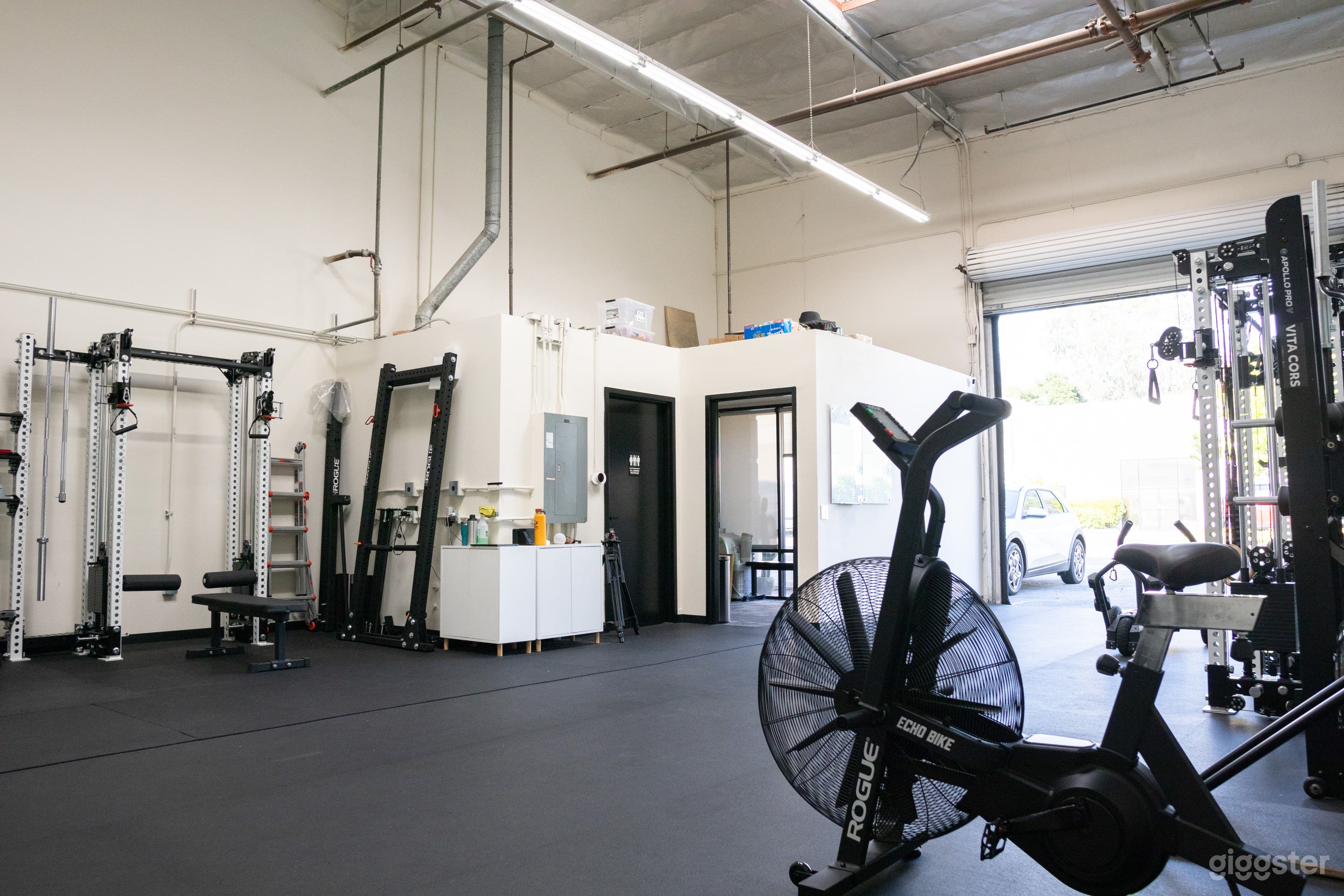 Southwest corner of the facility looking inside towards the main area and the front waiting room.
