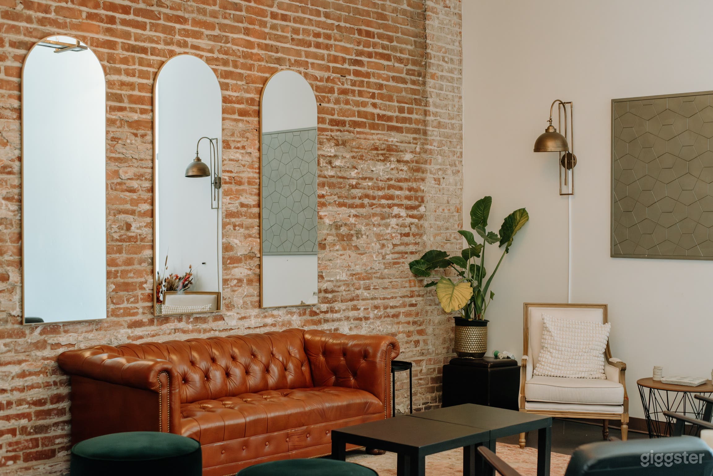 Brick Lounge area in event space 