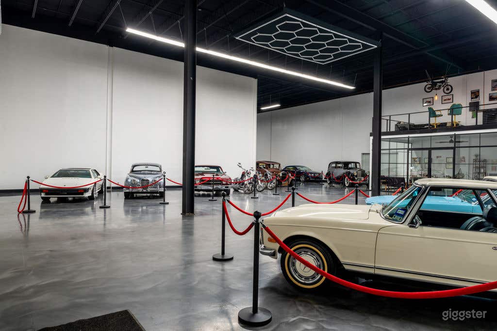 Classic Car Showroom with Lofted Bar Photo 2