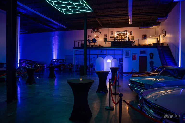  Classic Car Showroom with Lofted Bar 