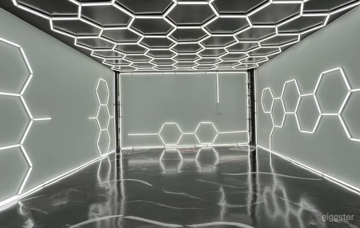 Futuristic LED Studio with Epoxy Flooring Photo 1