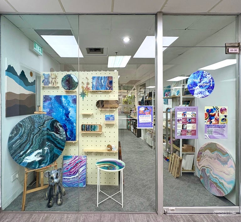  Lebendiges eklektisches Kunststudio mit großen Fenstern 
