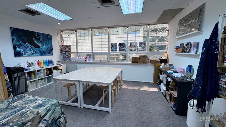  Vibrant Eclectic Art Studio with Large Windows 