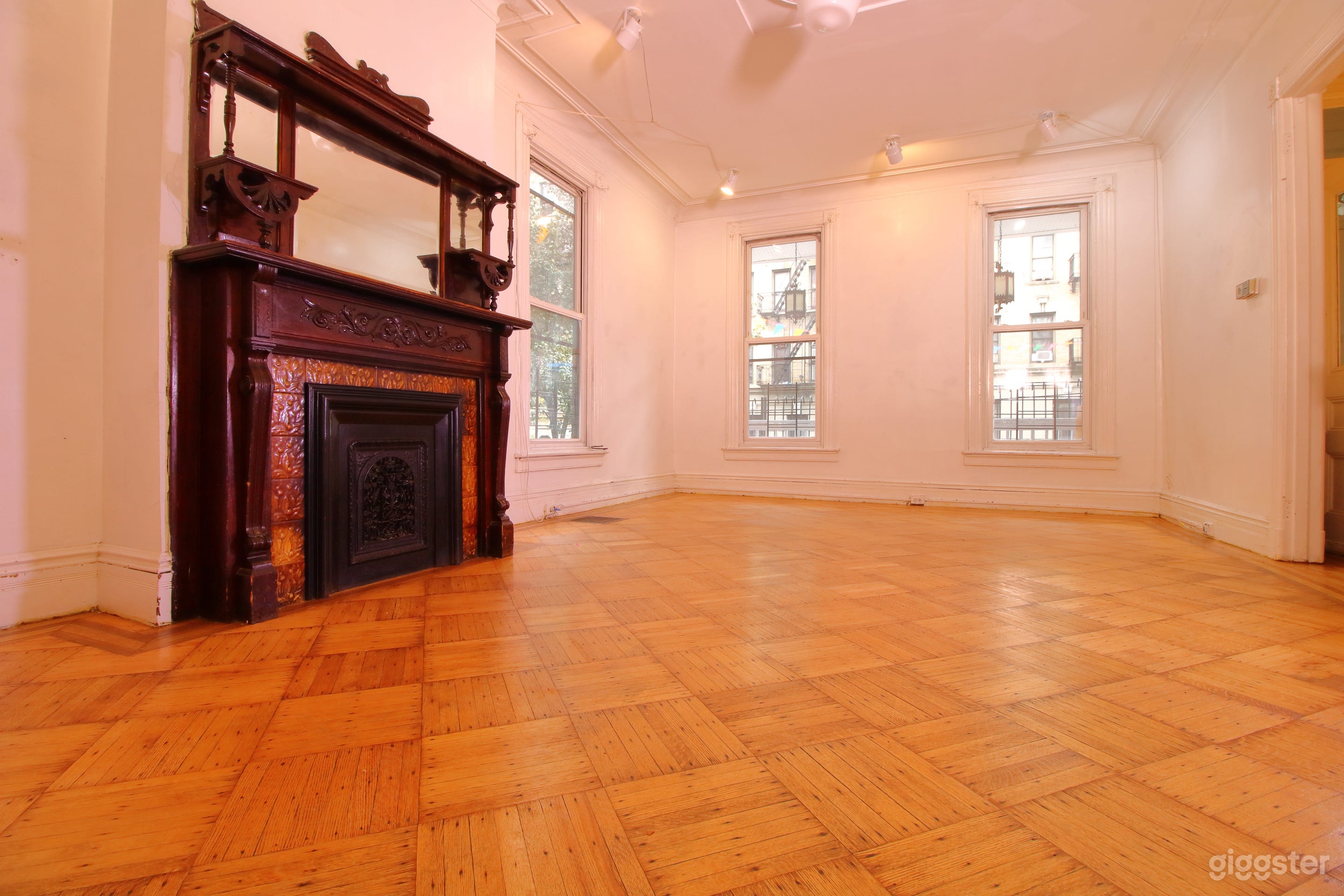 Large room on first floor with fireplace 