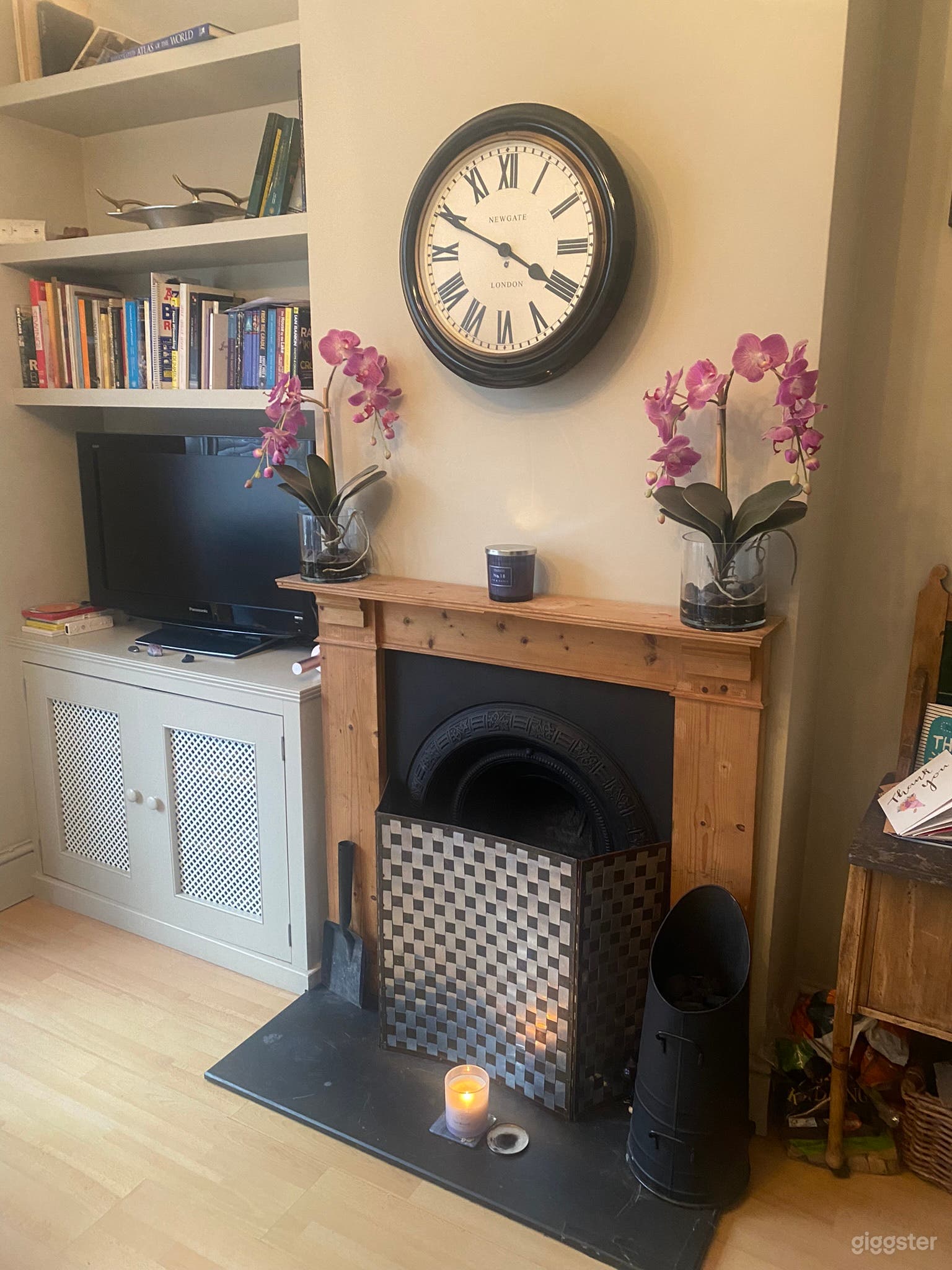 Living room fireplace