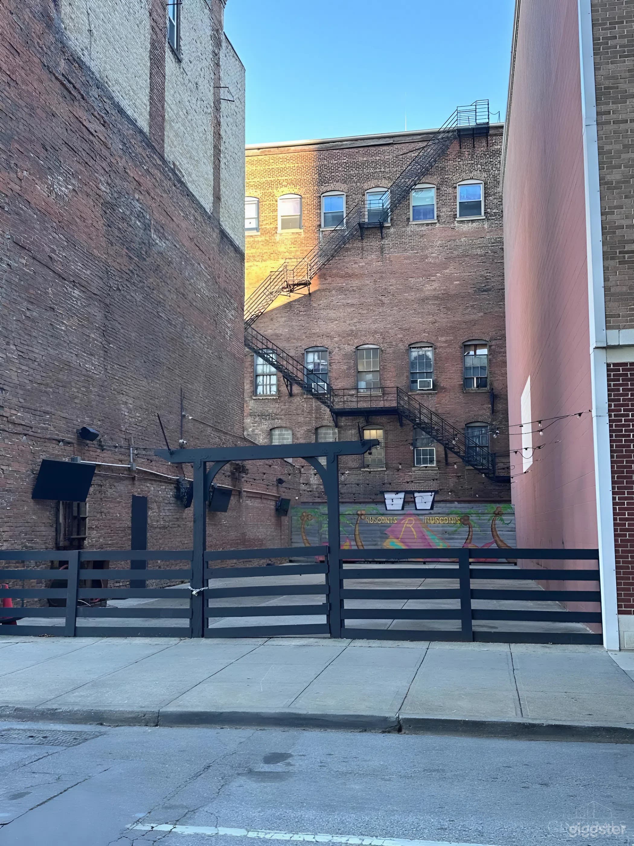Urban Brick Patio — Mural, String Lights Downtown Cincinnati Photo 3