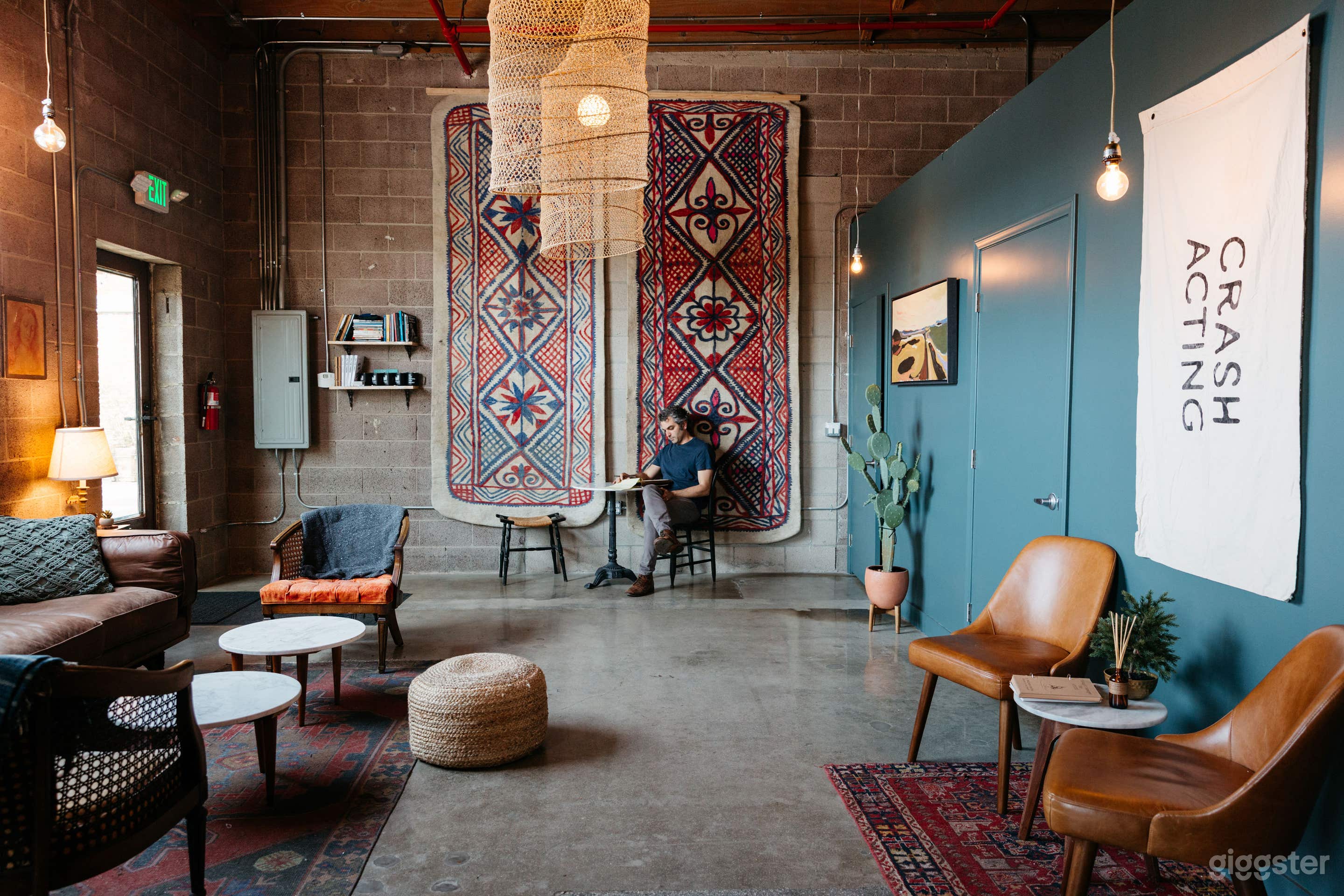 The lobby space is cozy, eclectic, and spacious.  Oh--and the lighting is amazing.