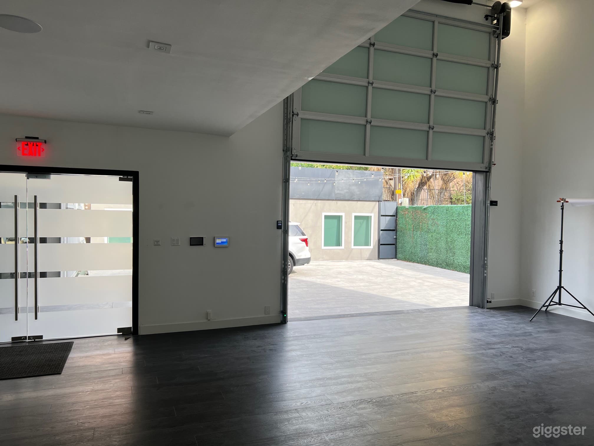 front door and garage door faces North to our private patio/parking area