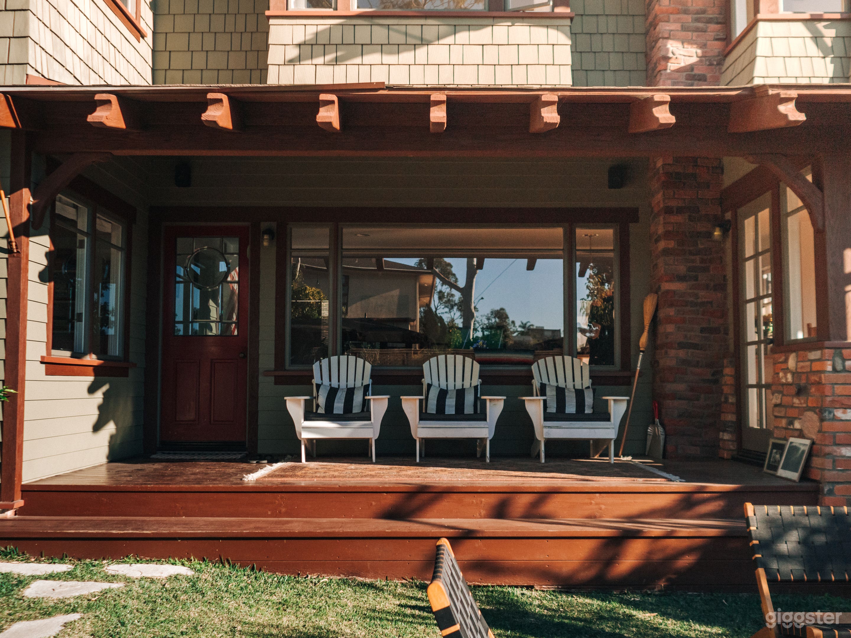 Porch overlooking the garden.