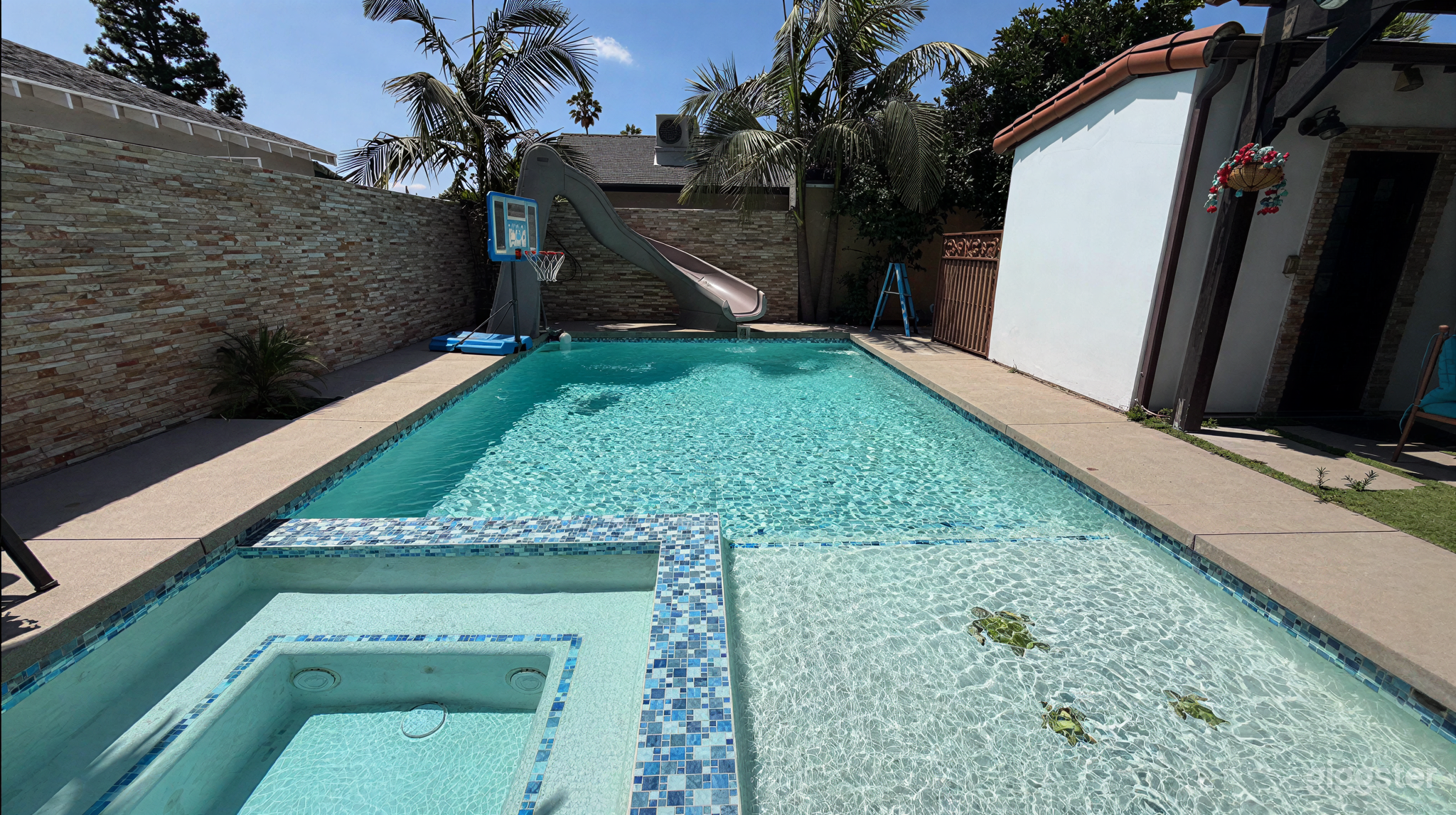 Backyard Pool, Spa, Slide & Outdoor Lounge Photo 1