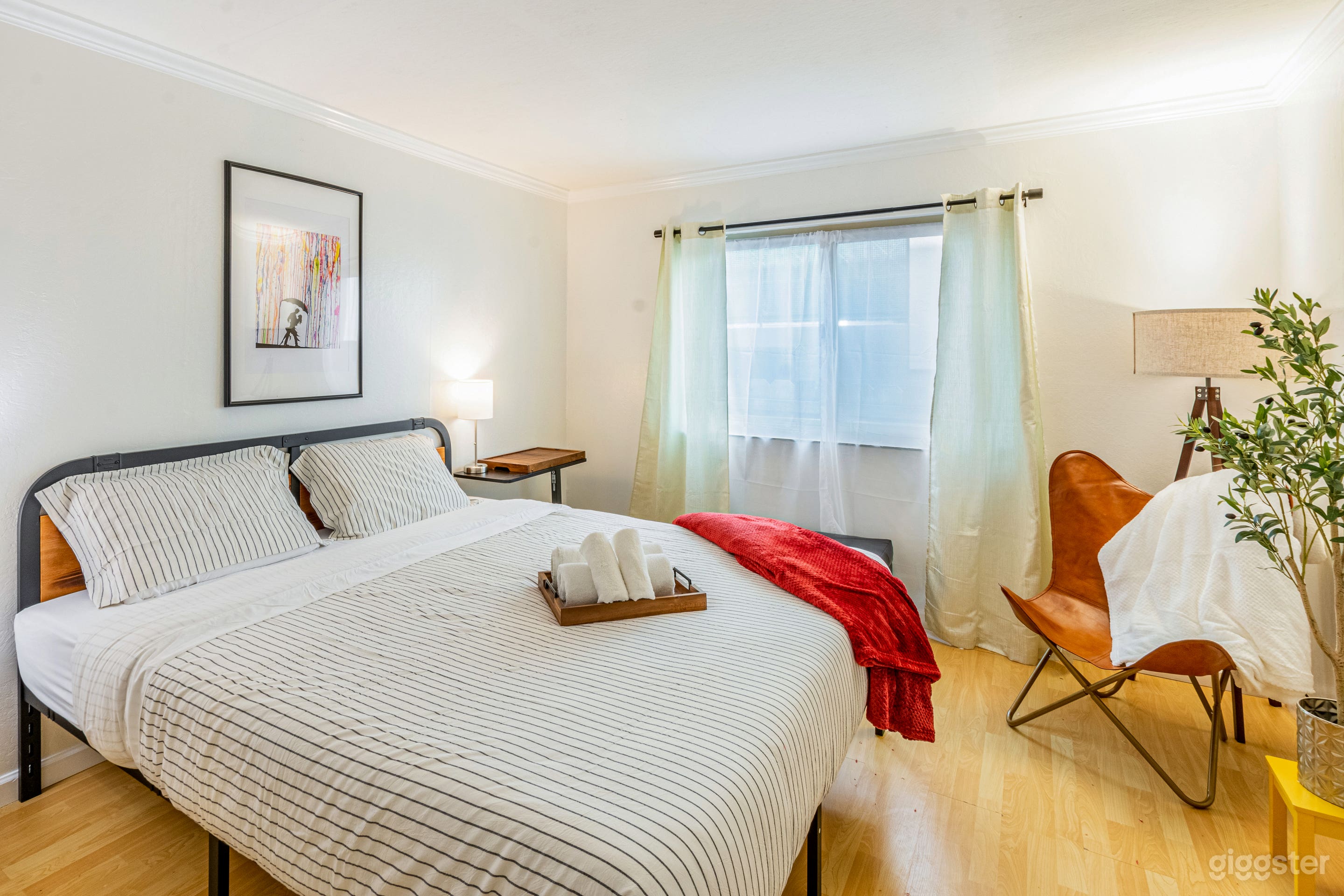 Bedroom with Cal King bed.