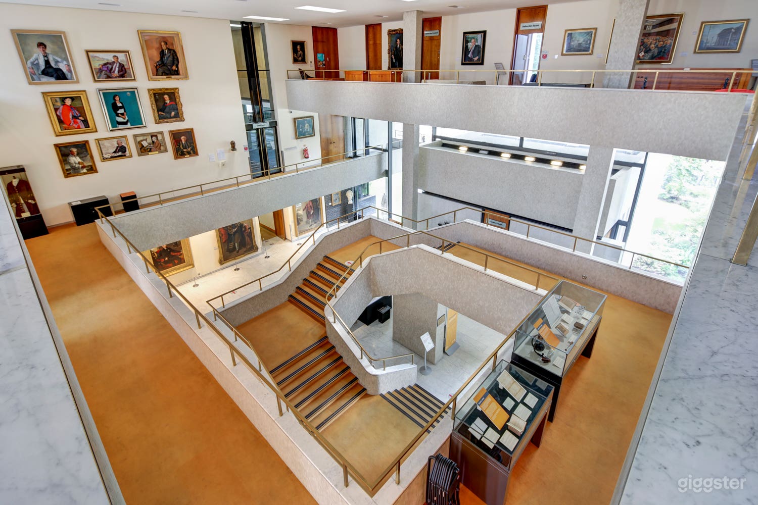 RCP Floating staircase and windows facing the Medicinal Garden
