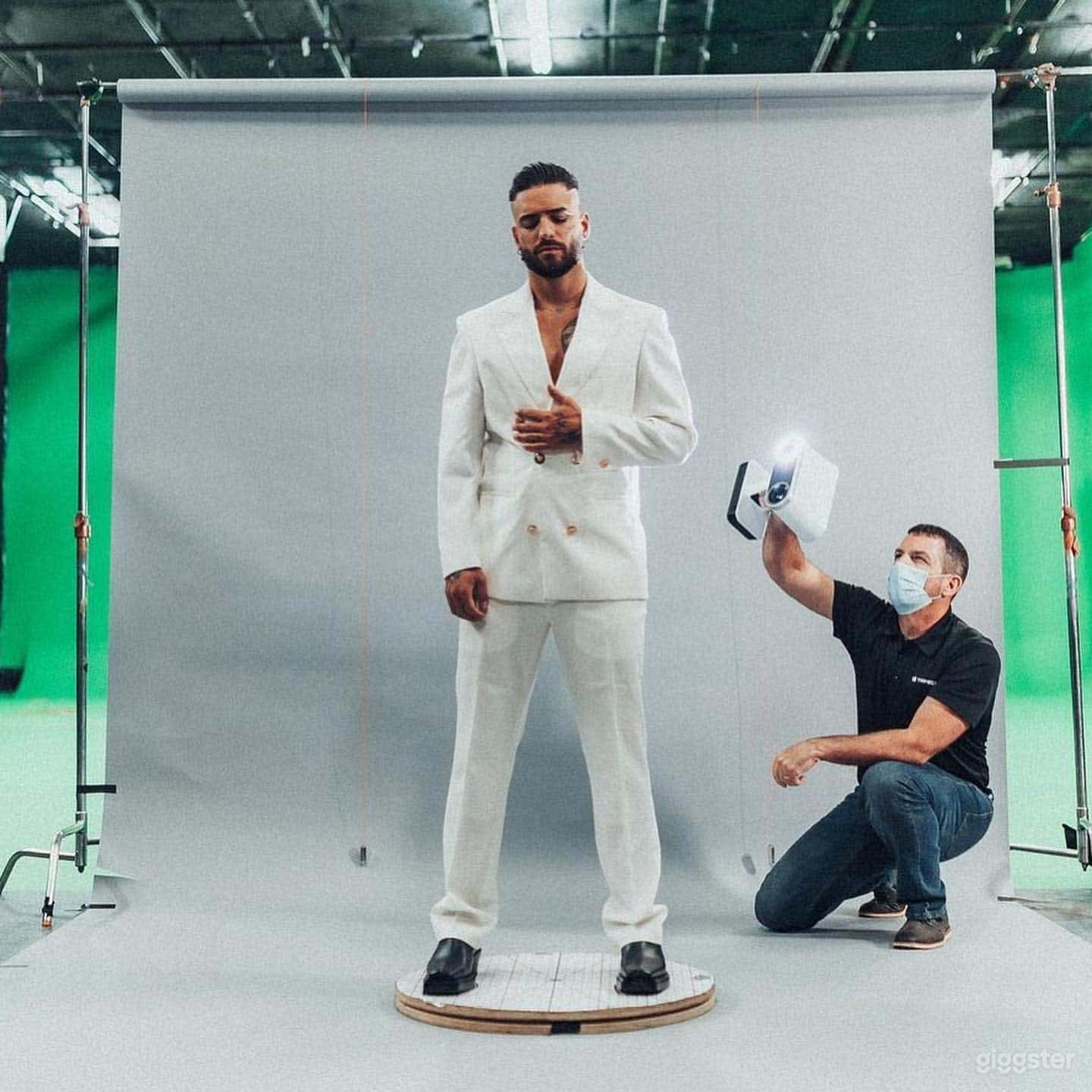 Maluma on Set