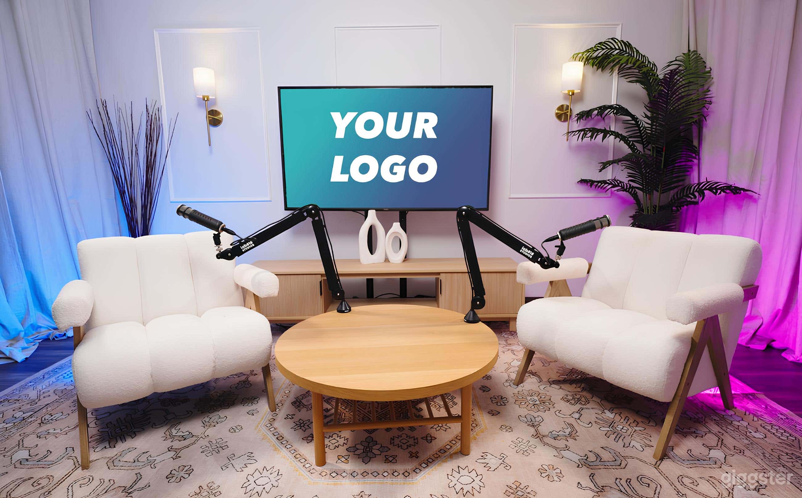 Modern &amp; Aesthetic Podcast Studio w/ Pro Equipment Photo 4