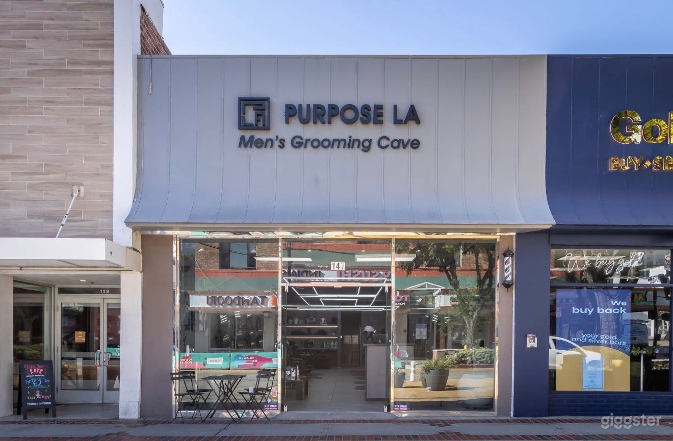 Modern luxury barbershop and cinematic creative studio located in the heart of Burbank.

Designed for:
• Film productions
• Music videos
• Podcasts
• Interviews
• Fashion/editorial shoots
• Social media content

Featuring geometric LED lighting, concrete textured walls, oversized mirrors, luxury barber stations, and a clean modern-industrial aesthetic perfect for creators and production teams.

✔ 1,000 sq ft open layout  
✔ Production-friendly setup  
✔ Ground-level access  
✔ Movable furniture  
✔ Natural light + cinematic lighting  
✔ Minutes from major studios

Available for filming, photography, creative productions, workshops, and private events.