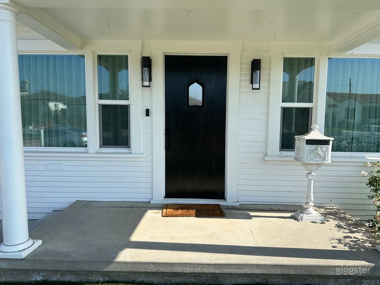  Dark wood door with window 