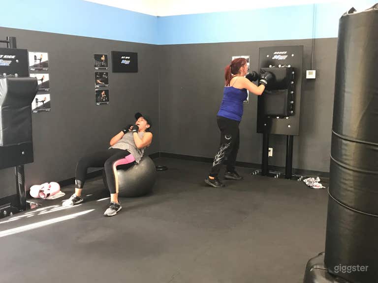  This shows a few of our members working out 