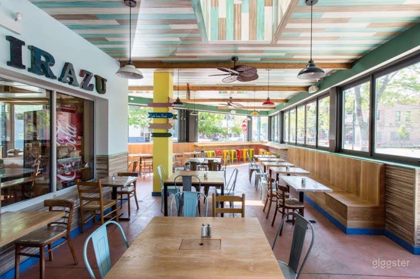 Interior space looking SE along Milwaukee Avenue.