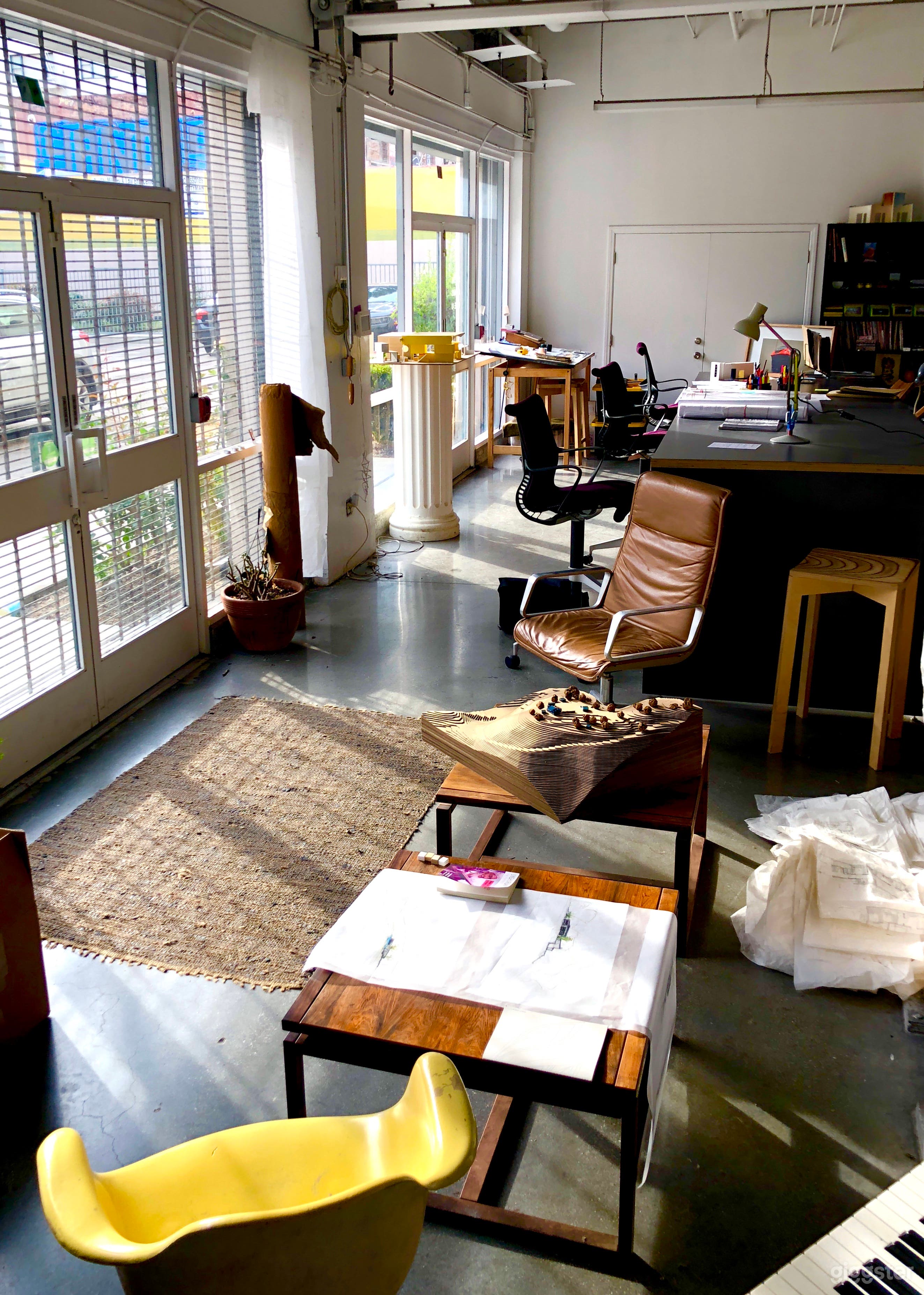 Looking into ground floor space from stairway