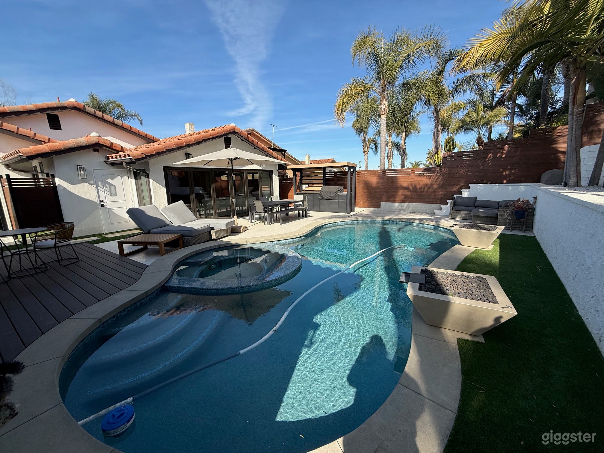 Outdoor Pool with Jacuzzi and Firepit Photo 1