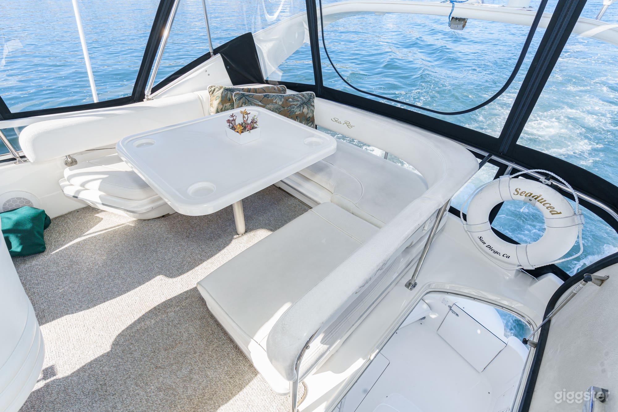 Seating for 12 in the flybridge