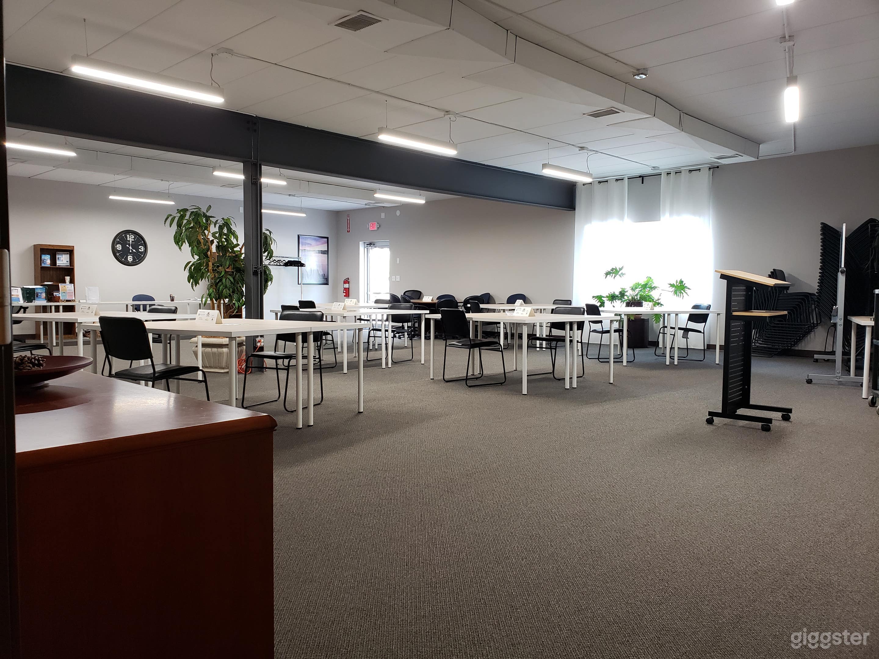 Conference Room – rustic, industrial, training, school-like setting, perfect for photo shoots, filming and documentaries.