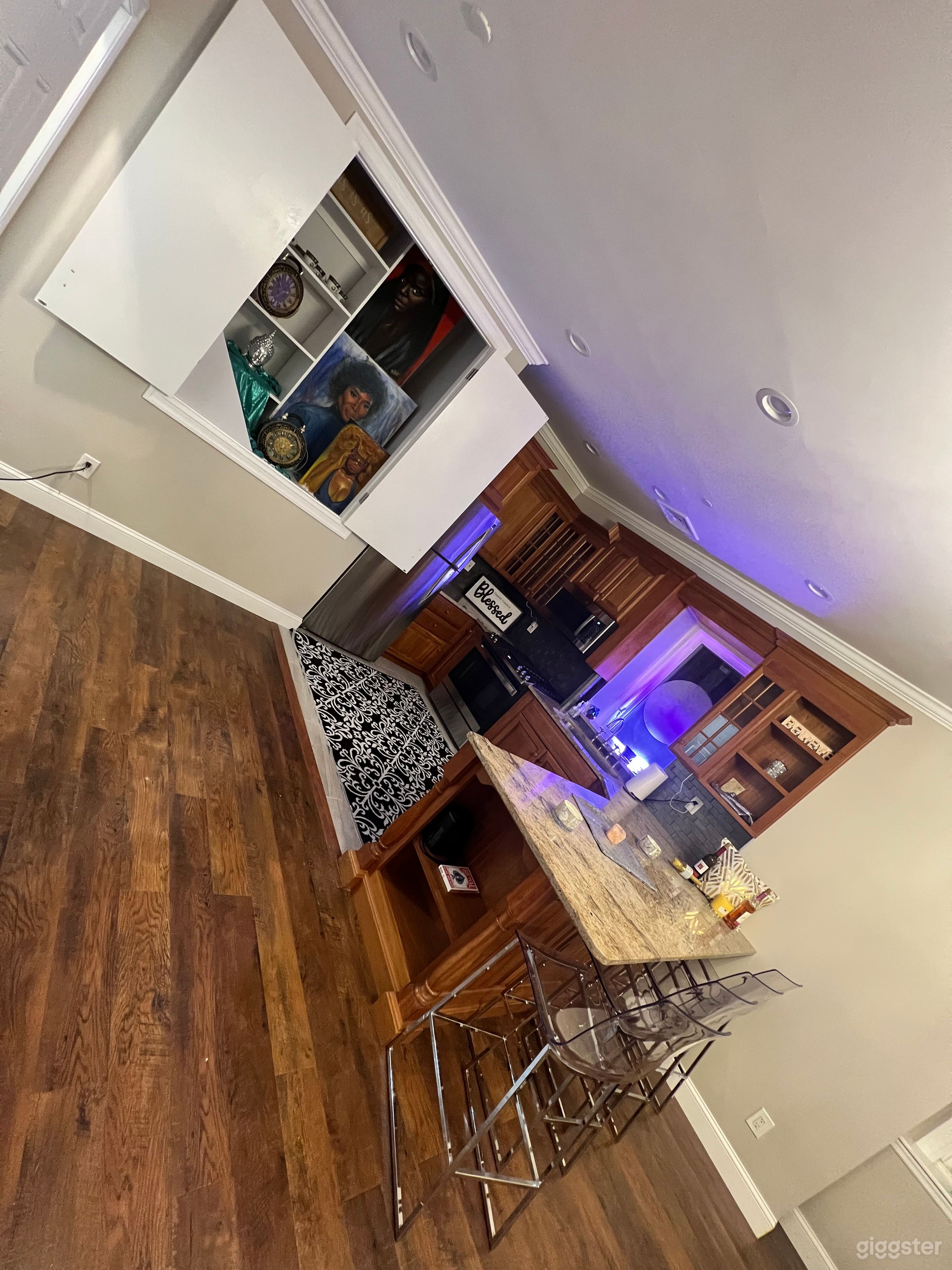 Open Art gallery concept, that area can be used for custom candy bar, themed decor can be placed there to create custom hall of fame for persons or celebrated persons. We have an artist that can custom portraits to be placed there.