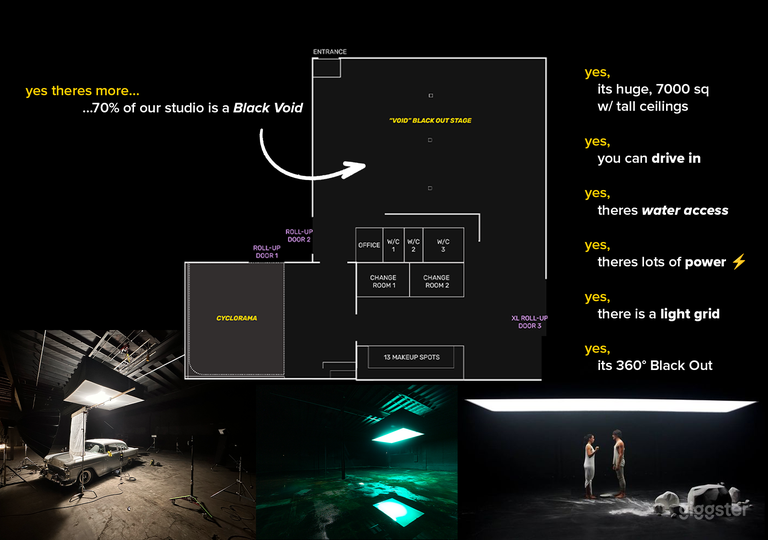  Huge White CYC (10,000 Sqf Stage) - Parking lot 
