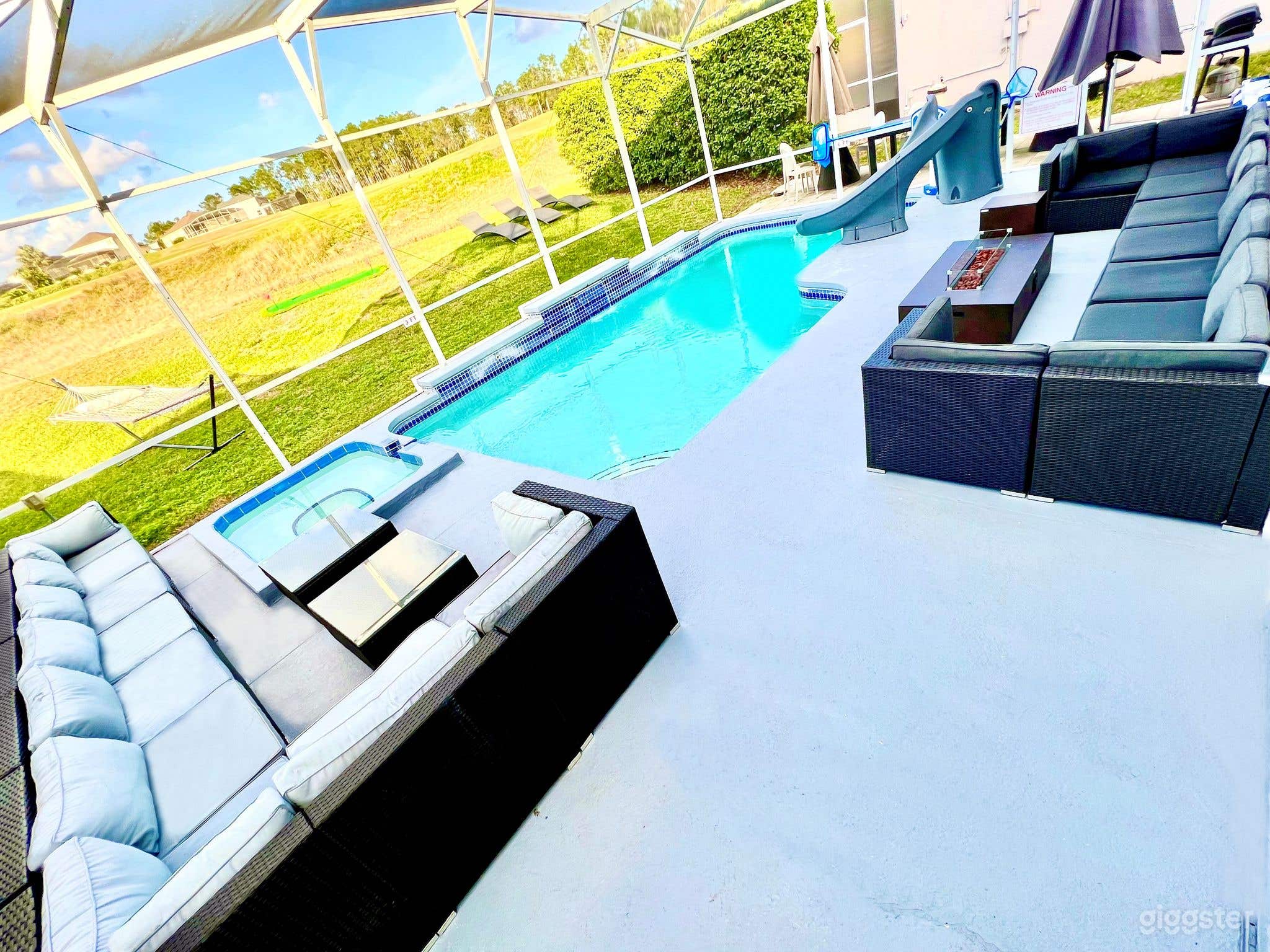 Private Outdoor Dining with your entertaining private chef dinners with Philip Starck designed chairs for exclusive sit down dinners for up to 16 persons outside &amp; 20 persons inside overlooking private pool &amp; golf. Then sip on a cocktail at Fire Pit.
