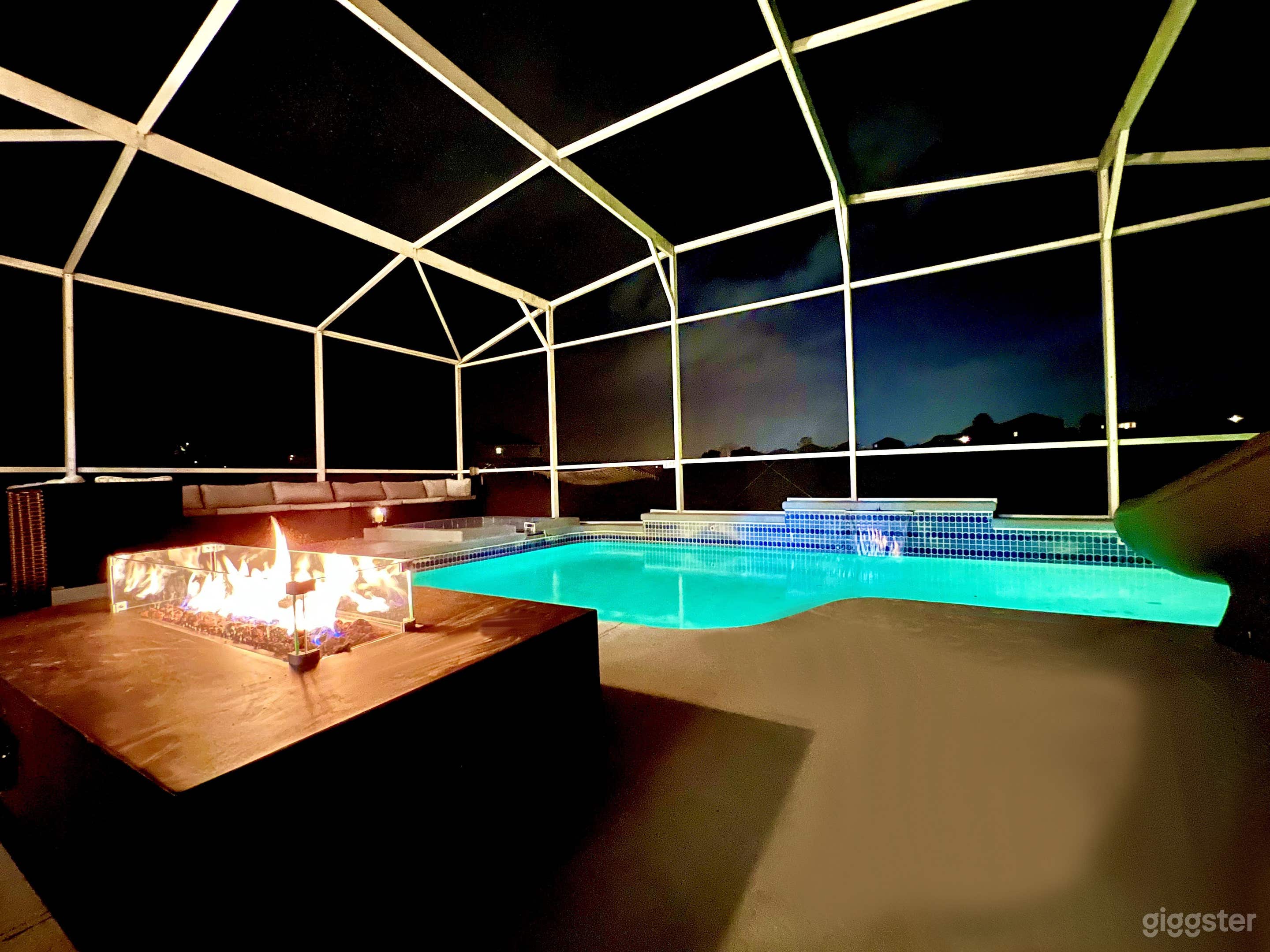 Private Outdoor Dining with your entertaining private chef dinners with Philip Starck designed chairs for exclusive sit down dinners for up to 16 persons outside &amp; 20 persons inside overlooking private pool &amp; golf. Then sip on a cocktail at Fire Pit.
