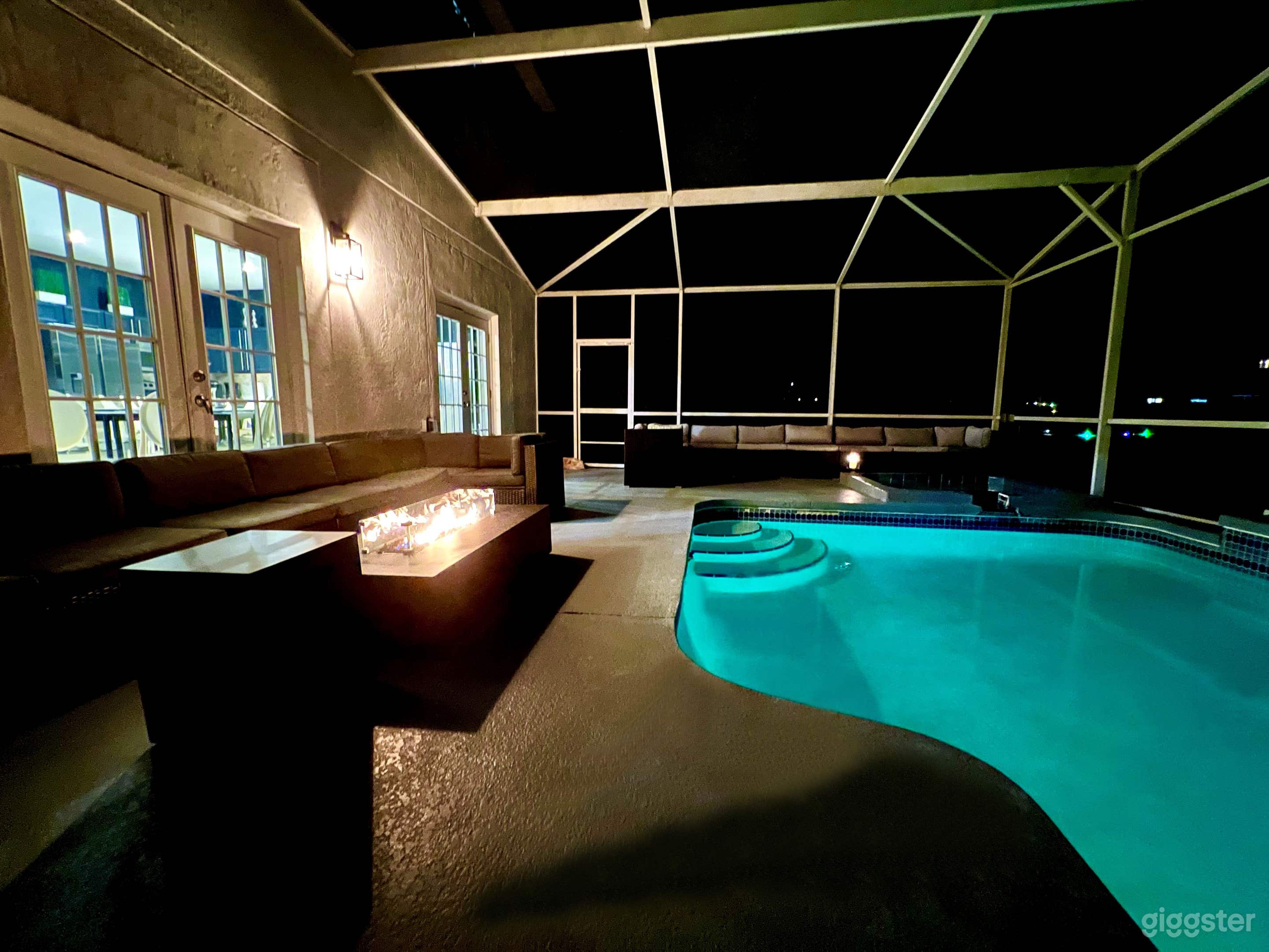 Private Outdoor Dining with your entertaining private chef dinners with Philip Starck designed chairs for exclusive sit down dinners for up to 16 persons outside &amp; 20 persons inside overlooking private pool &amp; golf. Then sip on a cocktail at Fire Pit.
