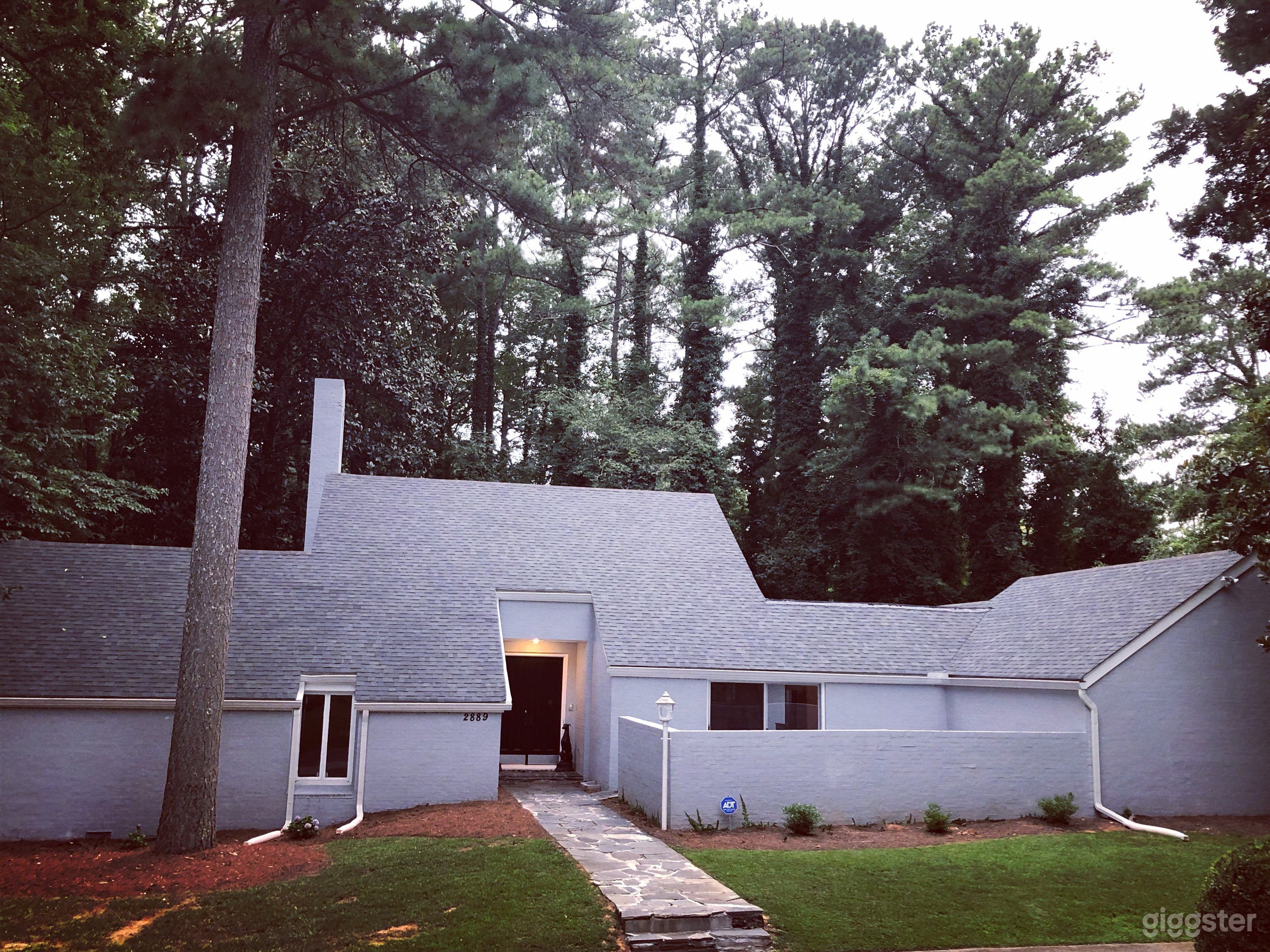 Front exterior of the midcentury modern home.