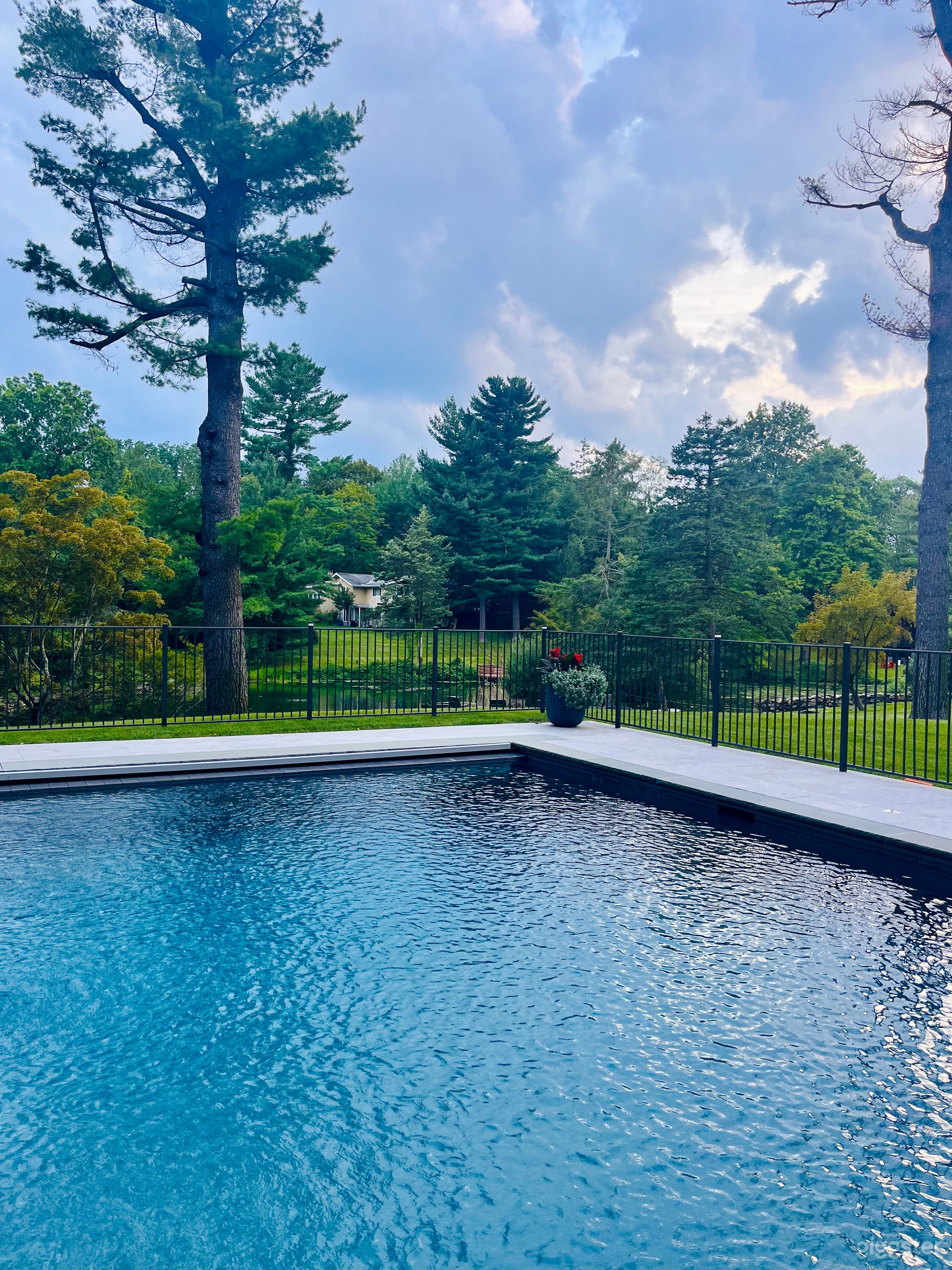 Modern Pool Overlooking Bucolic Pond Photo 3