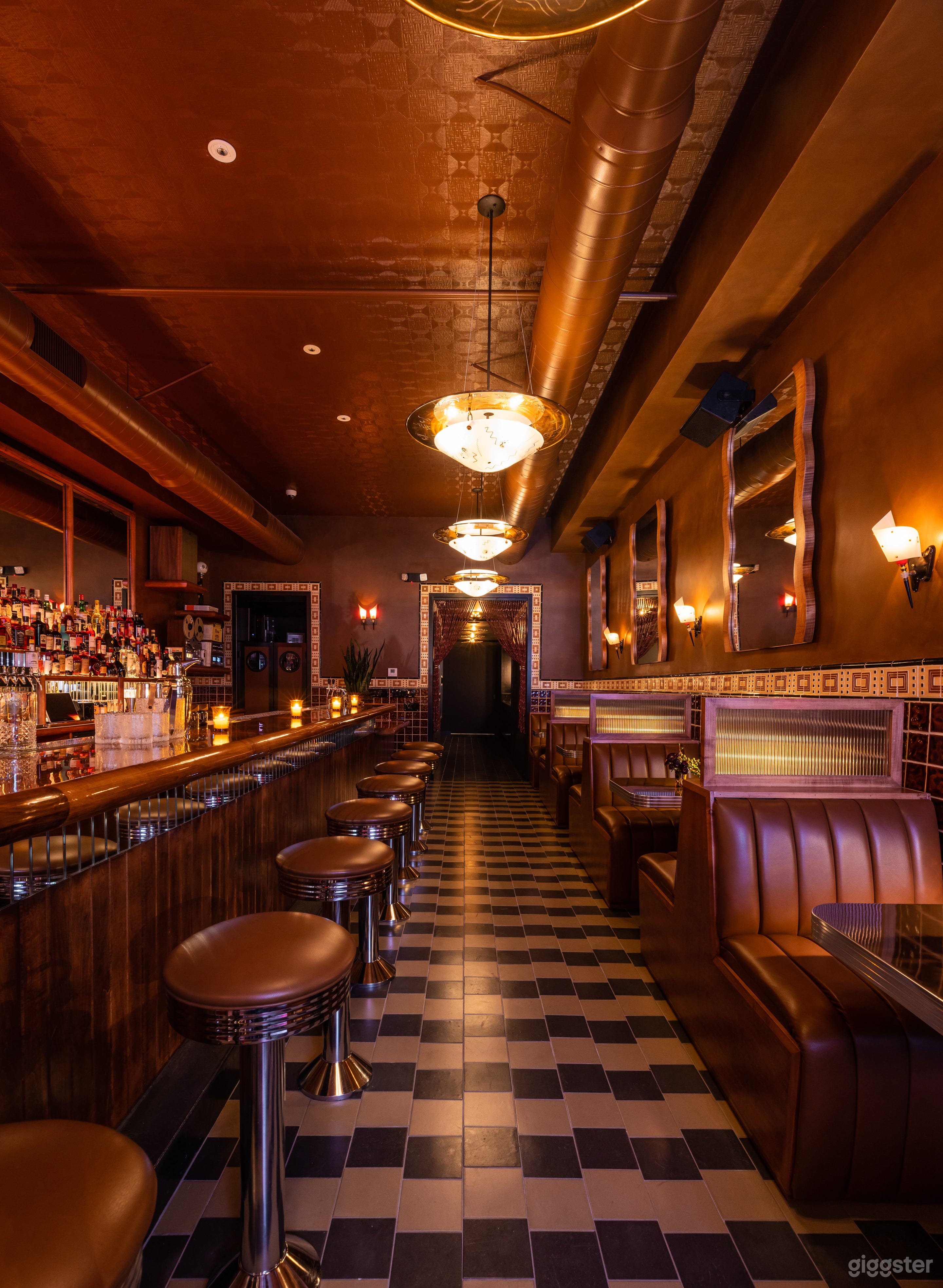 Cinematic Vintage Hollywood Noir Cocktail Bar Photo 2