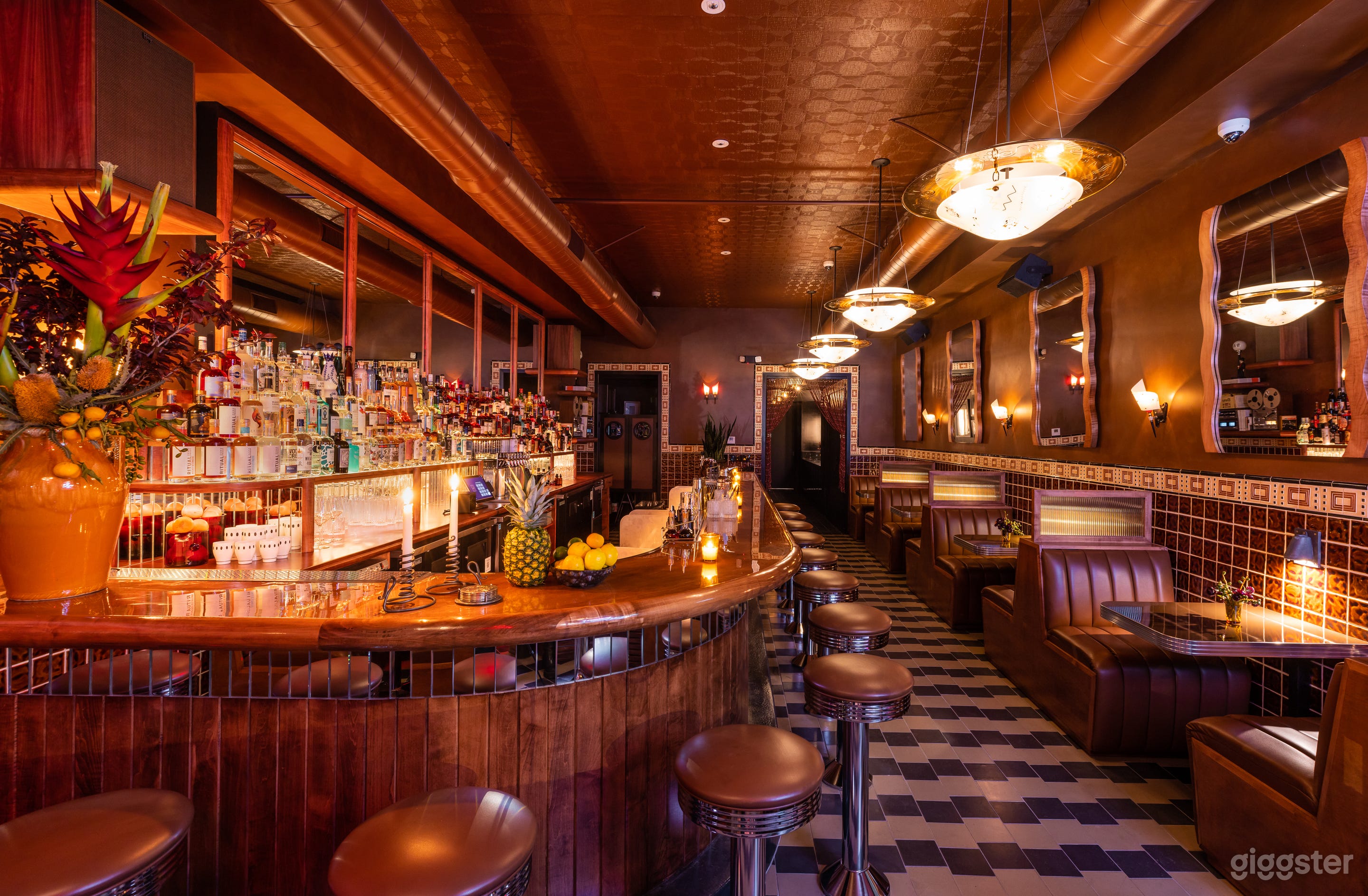 Cinematic Vintage Hollywood Noir Cocktail Bar Photo 1