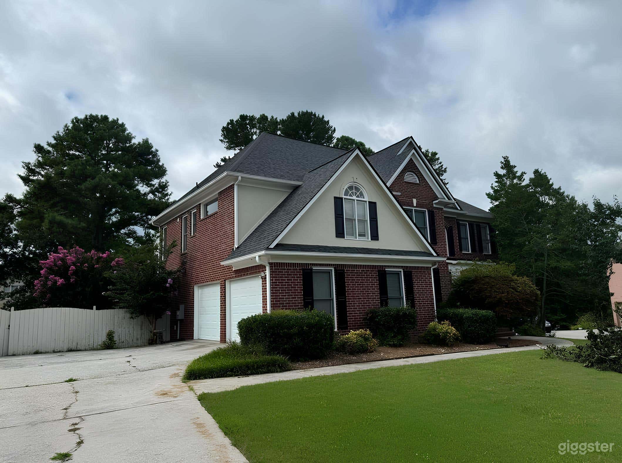 2 car garage, and drive way