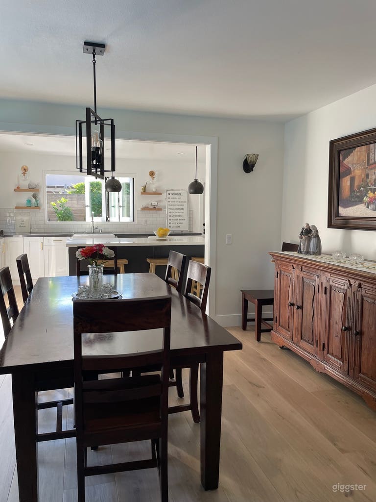  The dining room has French doors that step out to the pool.  