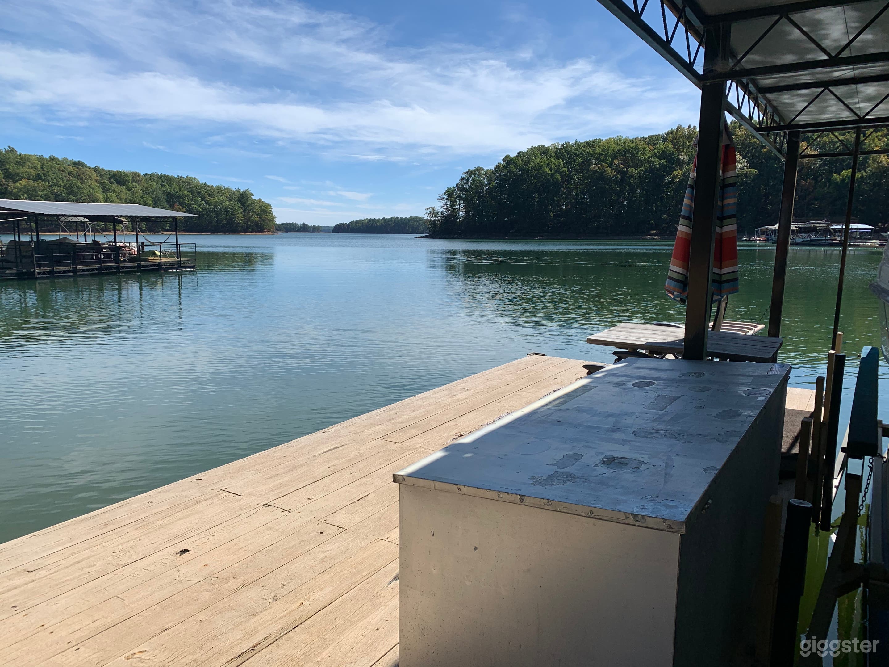 View from lower deck of dock.
