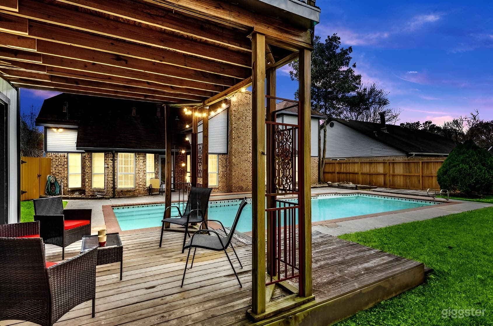 Backyard Pool & Lounge with Spa Photo 1