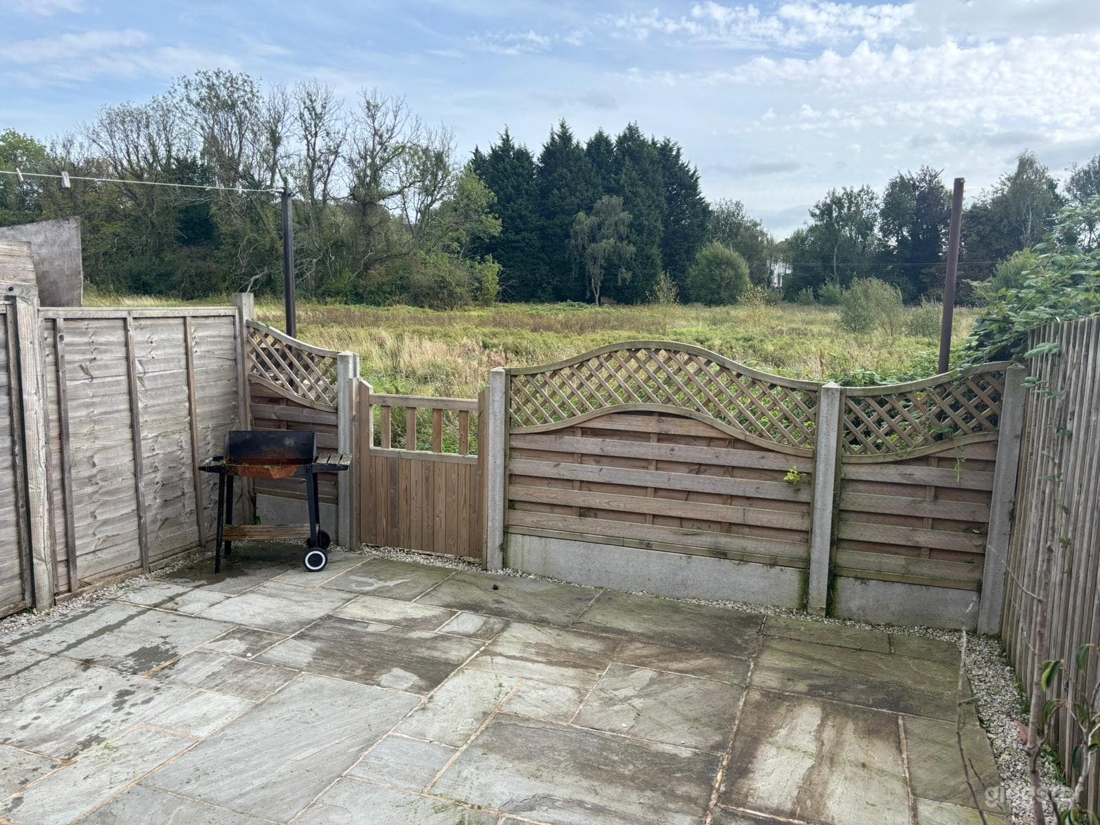 Private Backyard with Patio and Green Space Photo 4