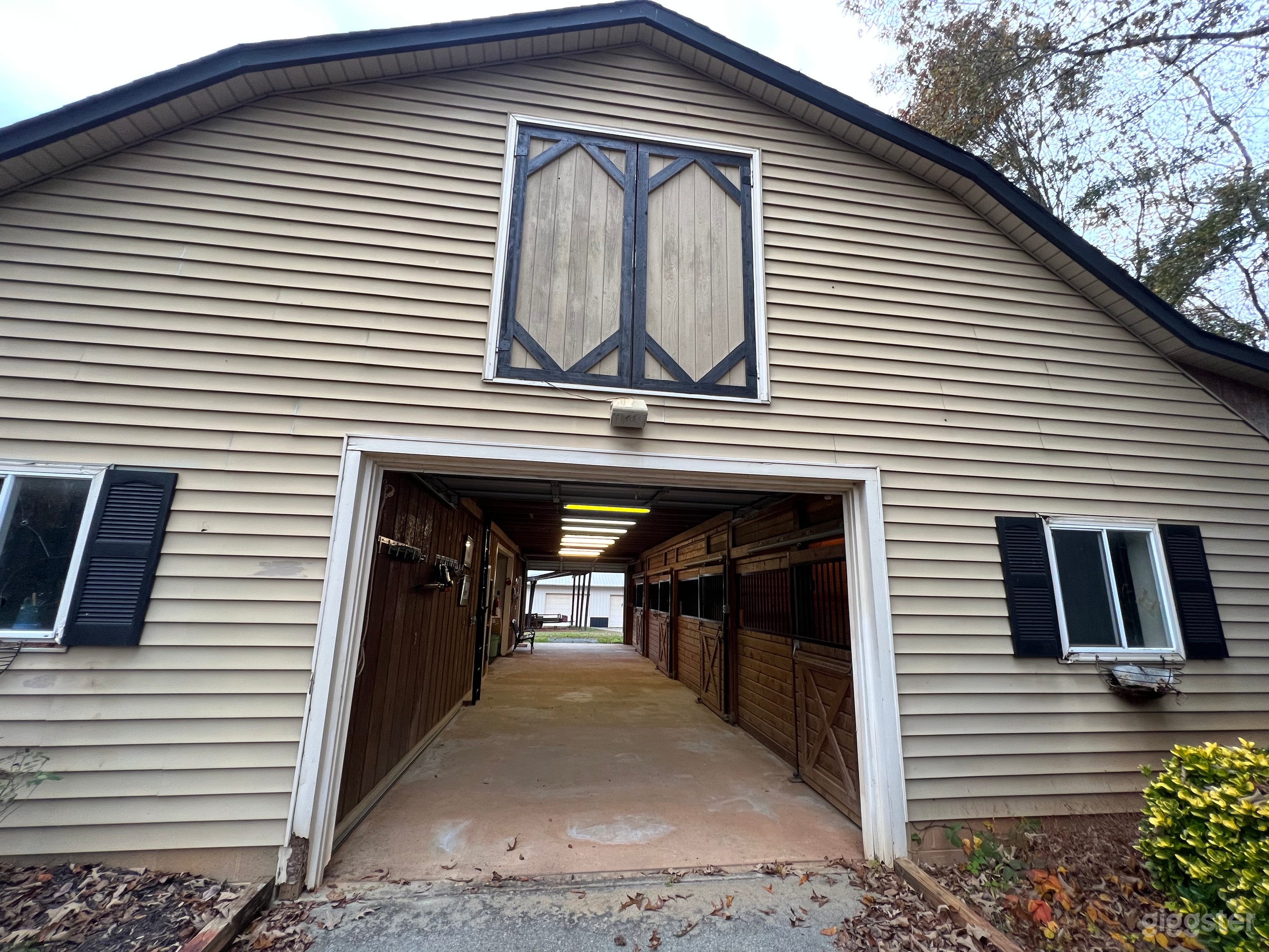 Barn front garage entry