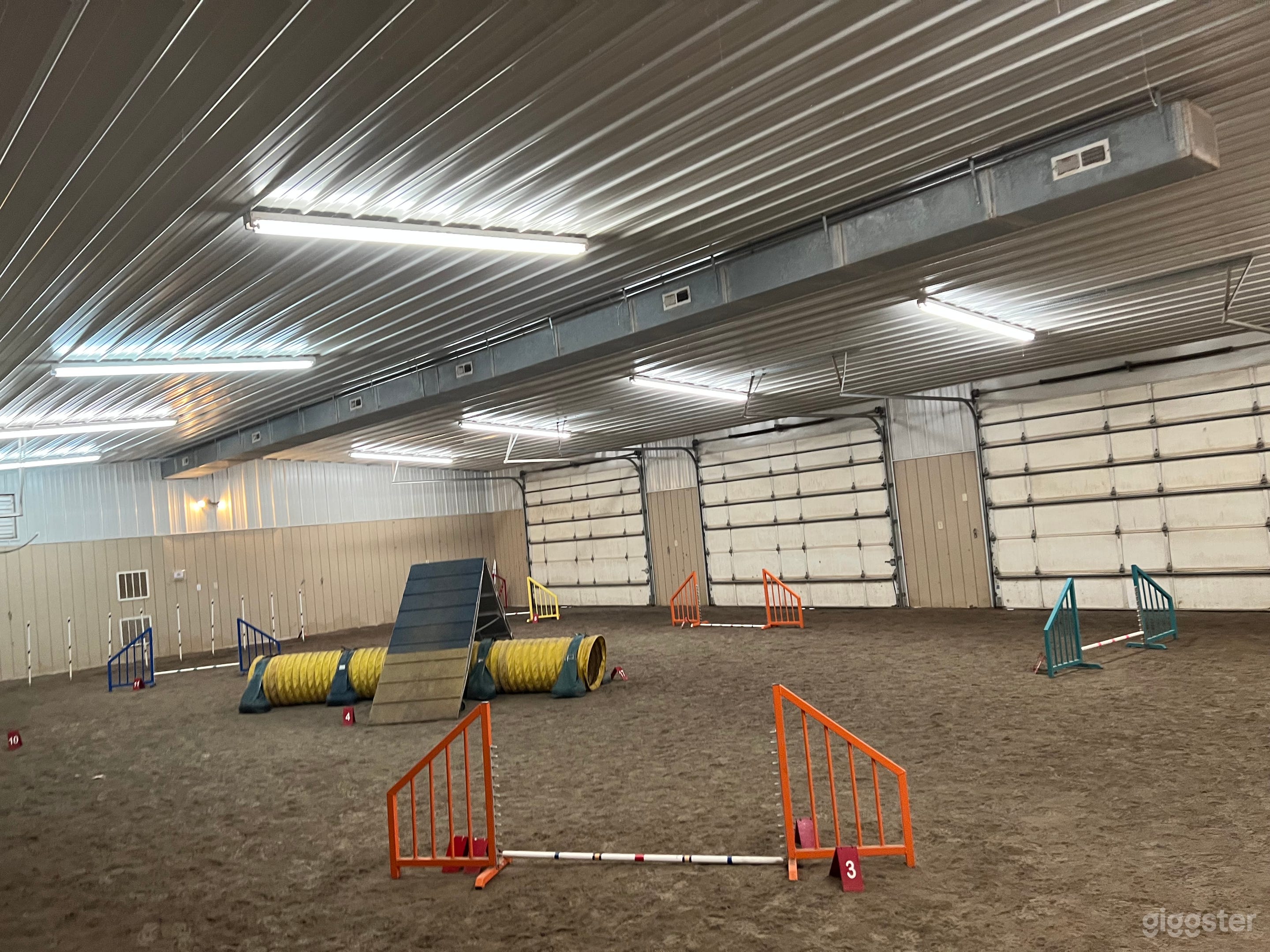 Interior of 50x75 building
Heated/air con. Dirt floor fluorescent lighting