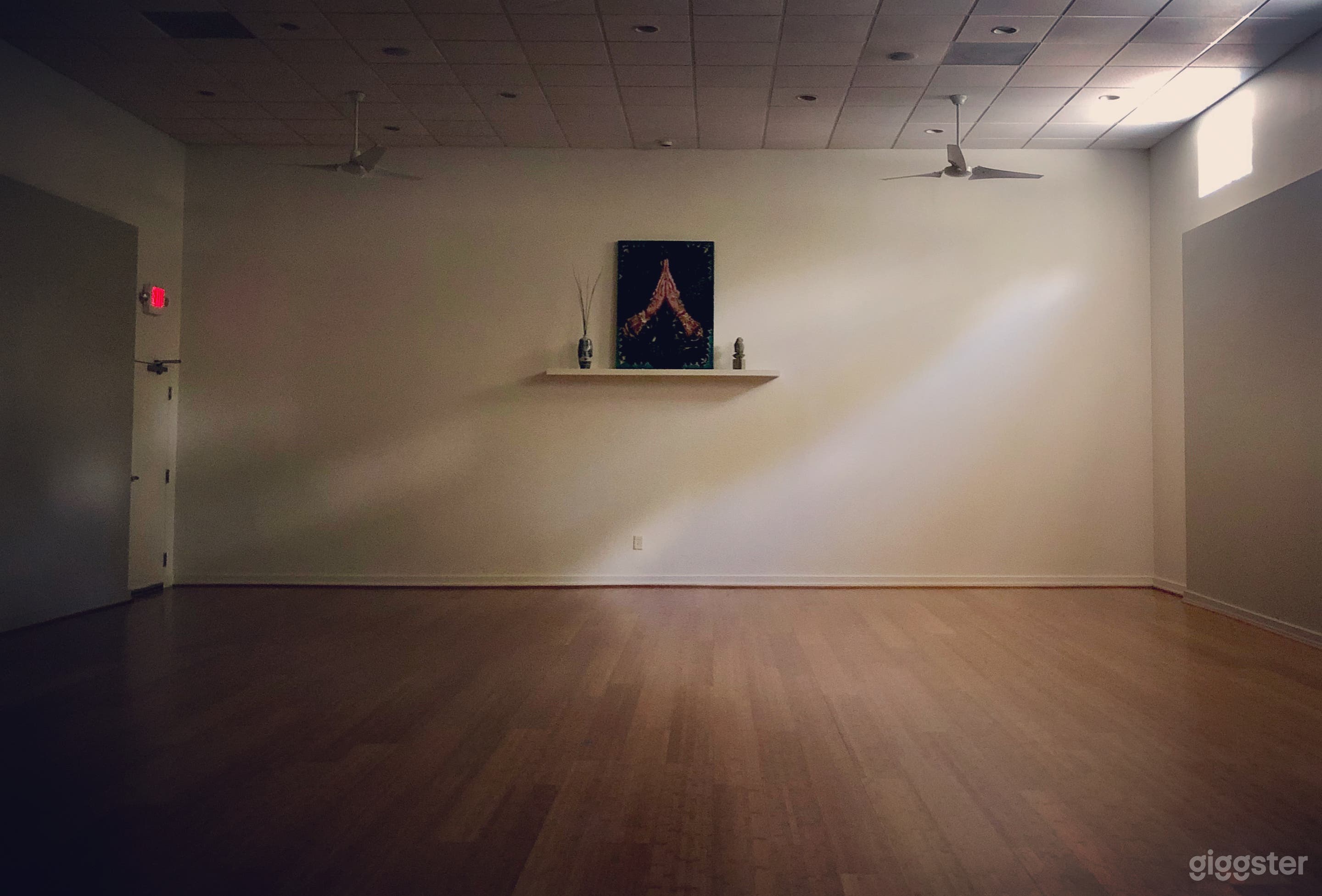 Studio A, 1,200 square feet with floating bamboo floors.