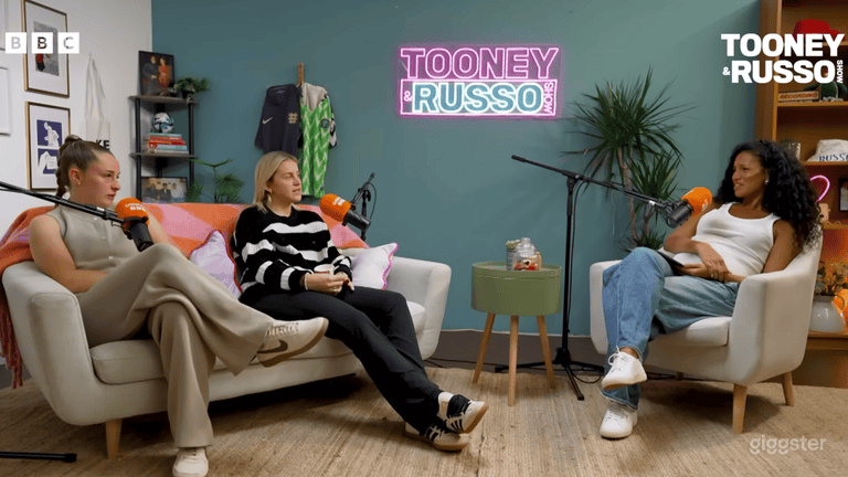  Alessia Russo, Ella Toone and Vick Hope in Finchley Studios&#x27; Lounge Set. 