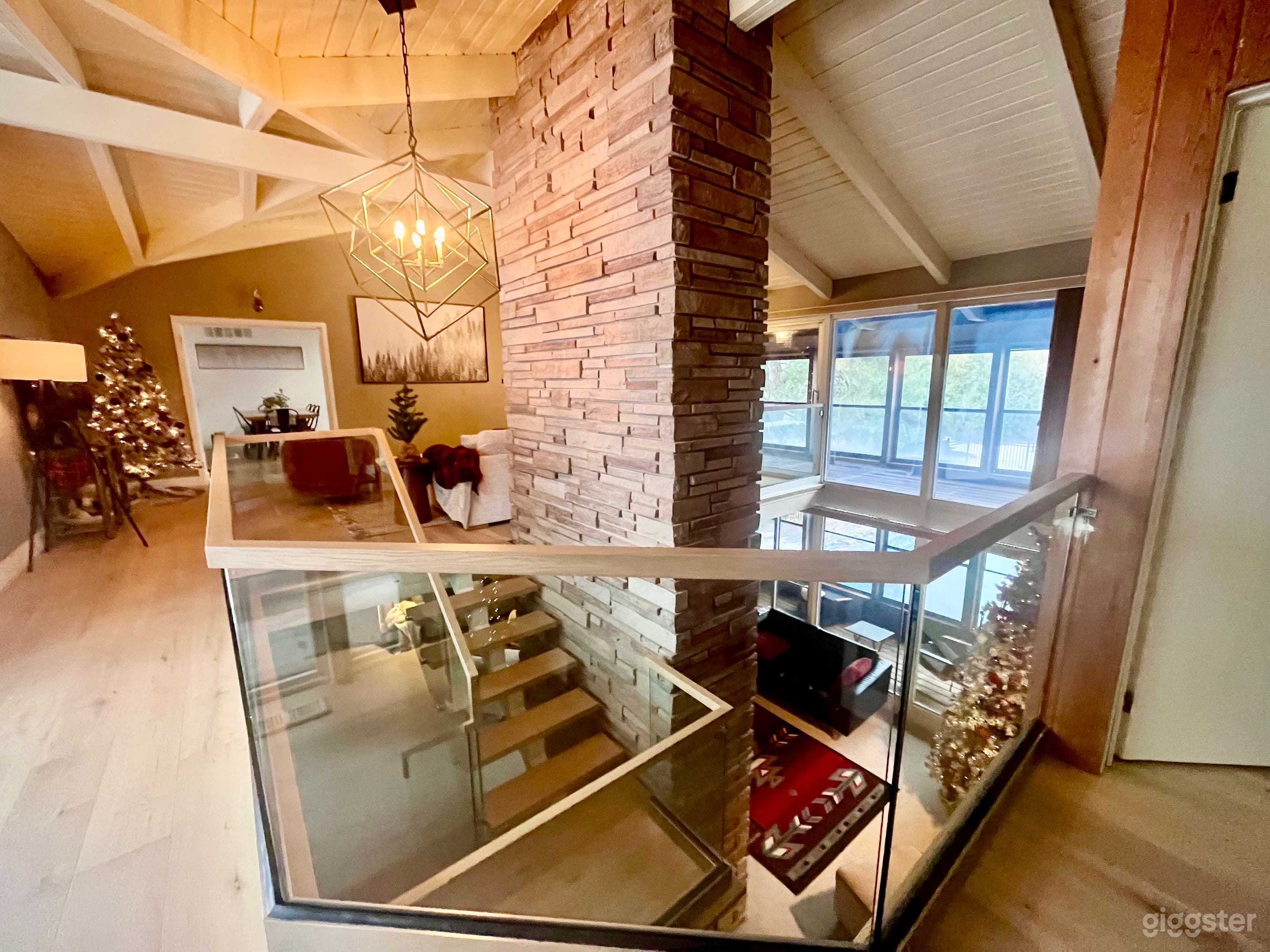 Main family room space and adjacent rooms