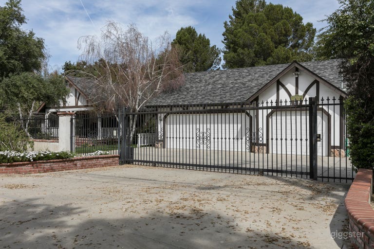  English Tudor Style With Skateboard Ramp In Yard 